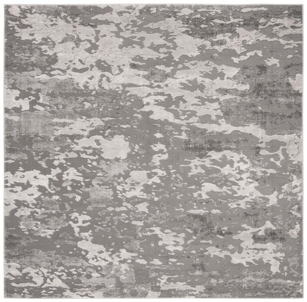Safavieh LUR184F-7SQ Lurex Glam 7 x 7 (ft) Loomed Synthetic Gray/Light Gray Square Indoor Abstract Industrial Area rug