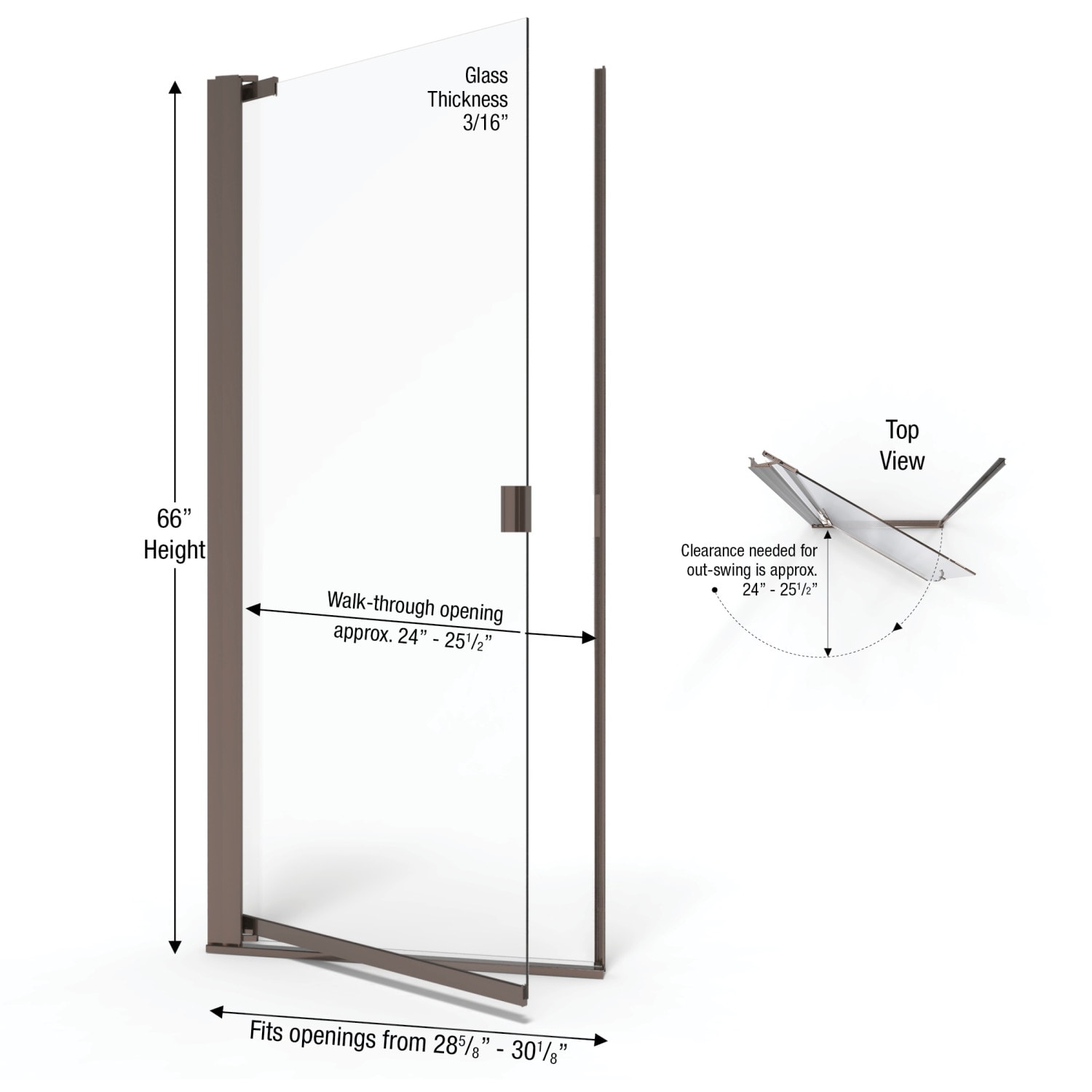 Basco ARMN00A3066OBOR Shower-Doors - View #2
