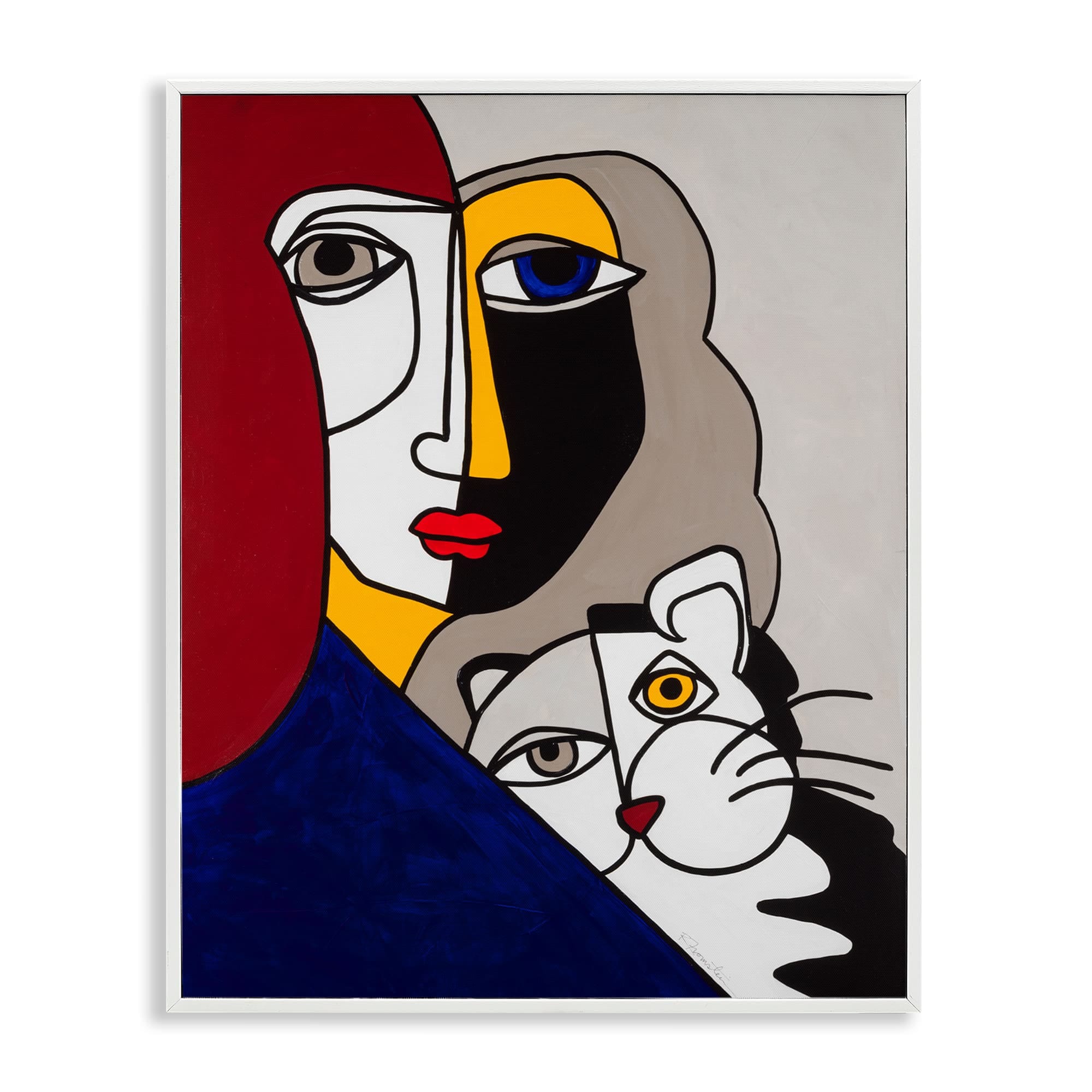 Stupell Industries BS-624-WFR-24X30 Bold Primaries Mod Portraits Framed Giclee design by Ruth Fromstein