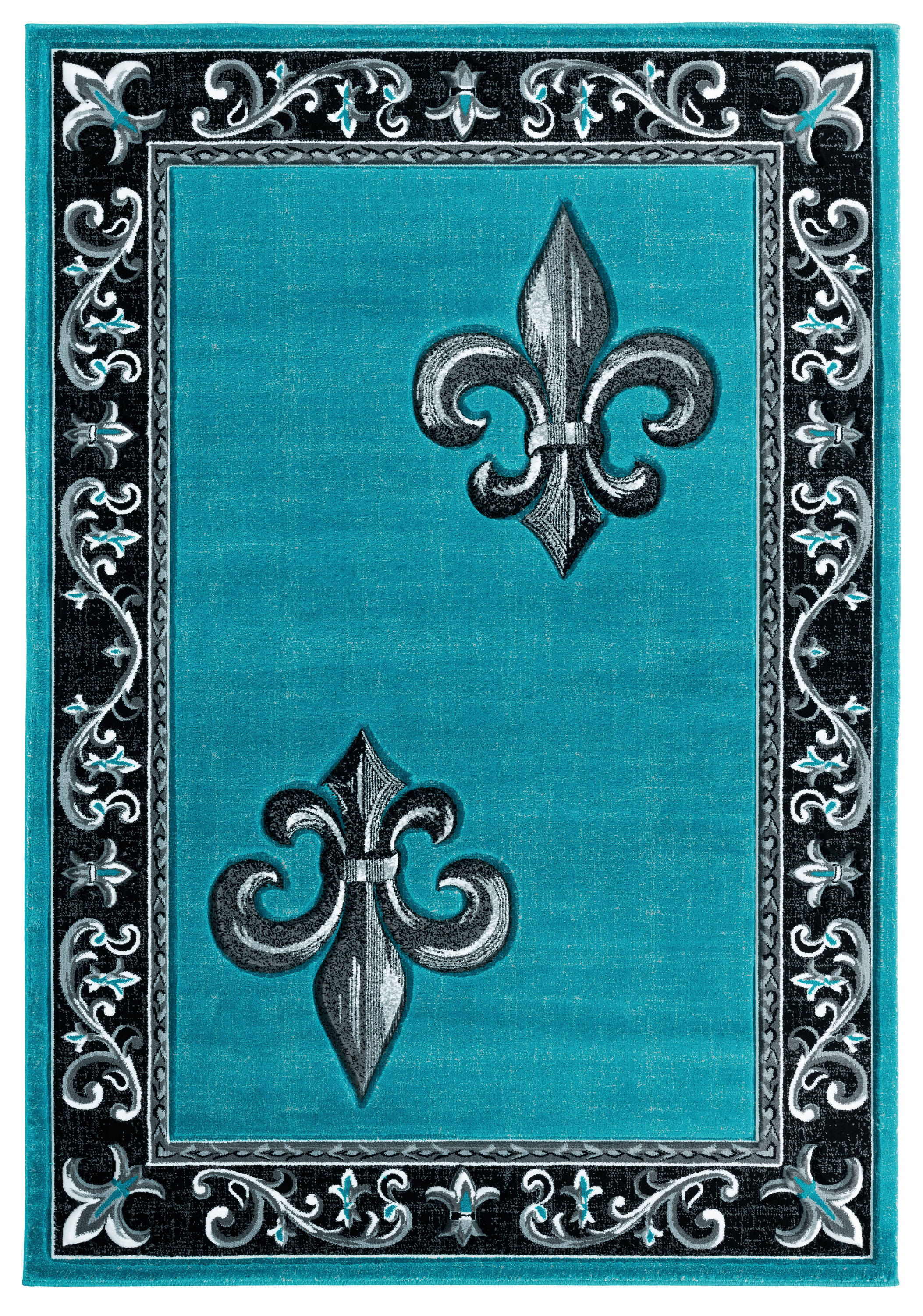 United Weavers Of America 2050 11269 69 Bristol 5 x 8 (ft) Polypropylene Turquoise Rectangular Indoor Border Area rug