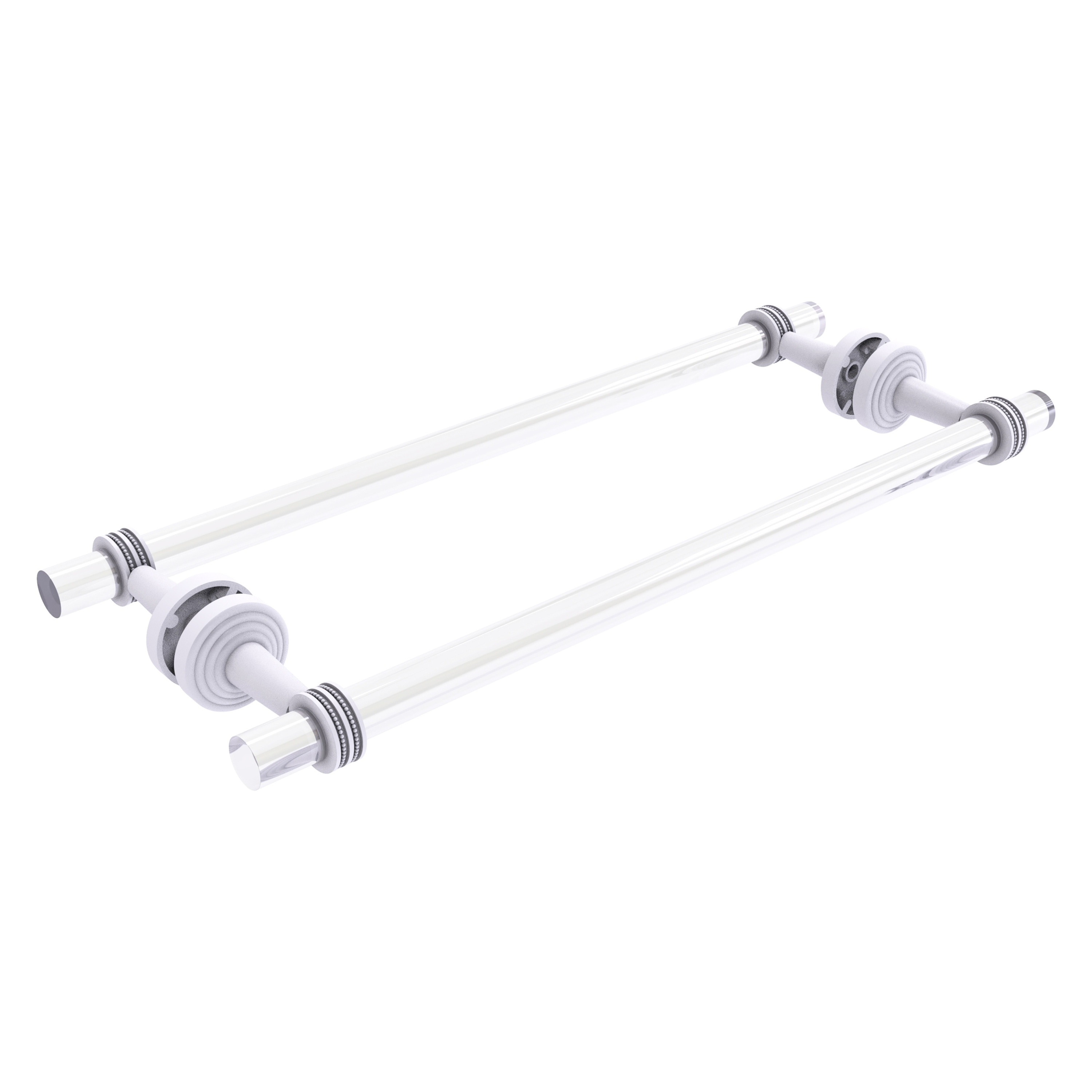 Allied Brass PB-41D-BB-18-WHM Pacific Beach 18-in double Matte White Wall mount Double Towel Bar