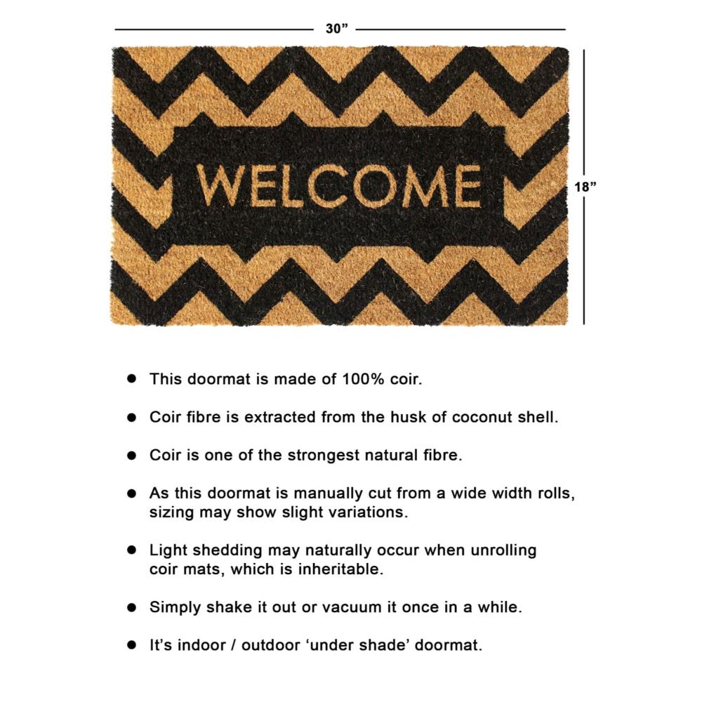 Zig Zag 2-ft x 3-ft Natural Rectangular Indoor or Outdoor Decorative Welcome  Door Mat in the Mats department at