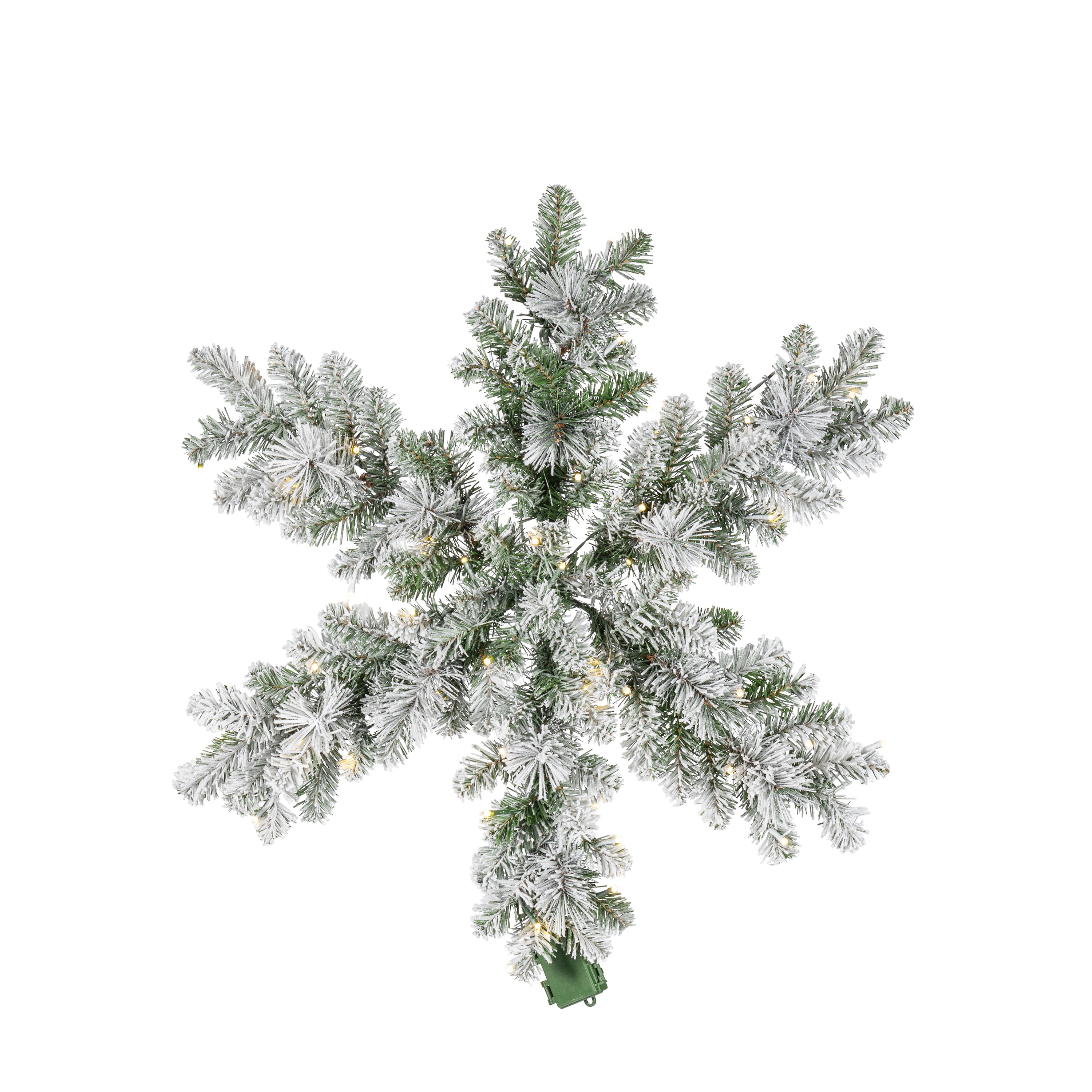 Gerson International 458002CLEDEC 30-in Flocked Pre-lit Indoor/Outdoor Battery-operated Green Pine Artificial Christmas Wreath