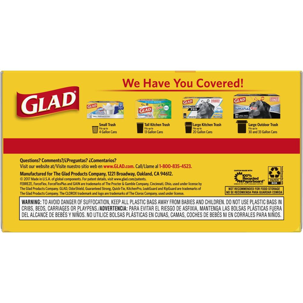 Glad Quick Tie 13 Gallon Tall Kitchen Trash Bags, 80 Bags 