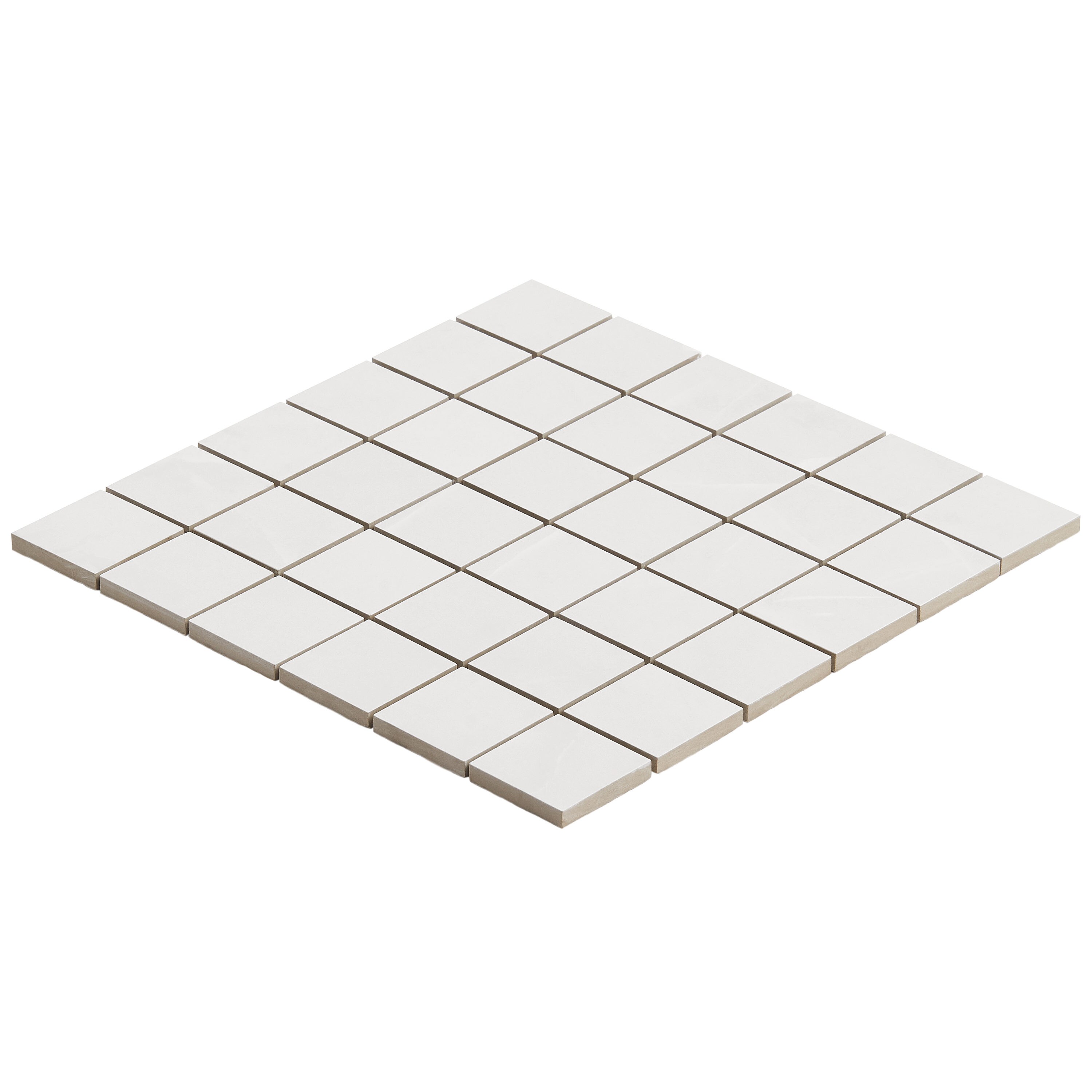 Aztec Onyx Bianco Matte Porcelain Mosaic Tile 12-in x 12-in