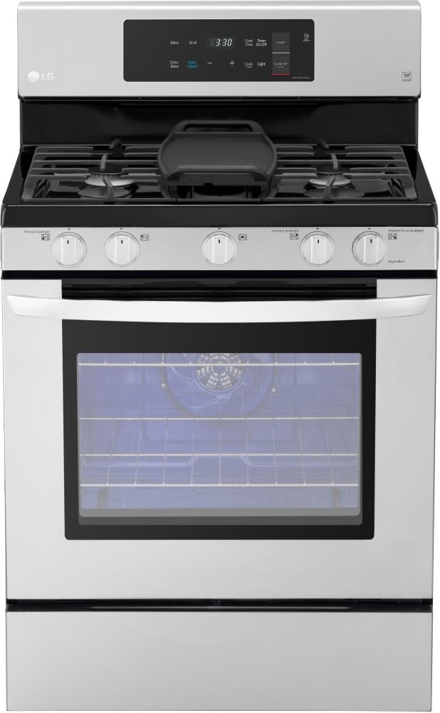 LG EasyClean 30-in 5 Burners 5.4-cu ft Freestanding Natural Gas Range  (Stainless Steel) in the Single Oven Gas Ranges department at