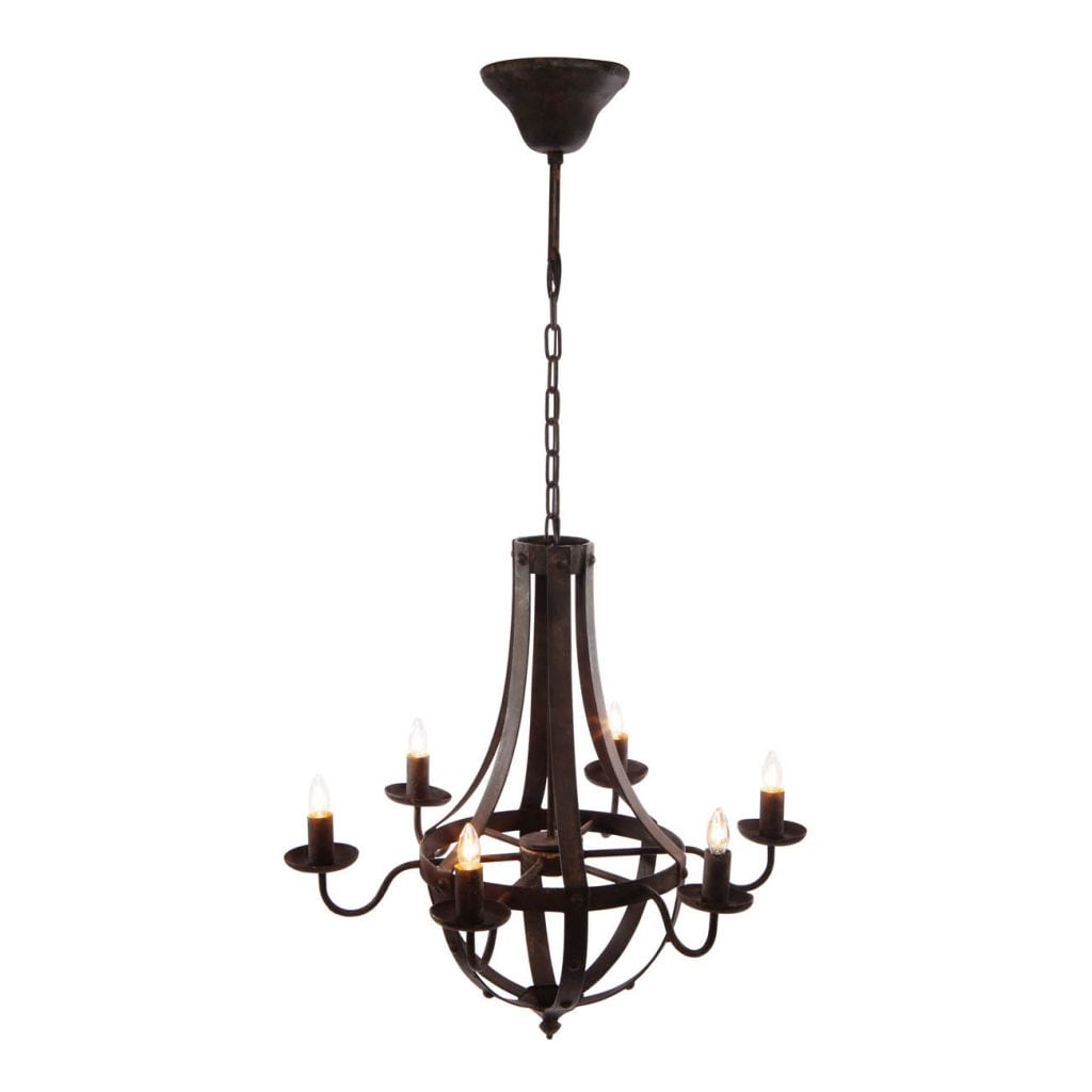 LOVMOR SF-Y-W2078138933 6 Light Metal Chandelier Hanging Light Fixture with Adjustable Chain for Kitchen Dining Room Foyer Entryway Bulb Not Included