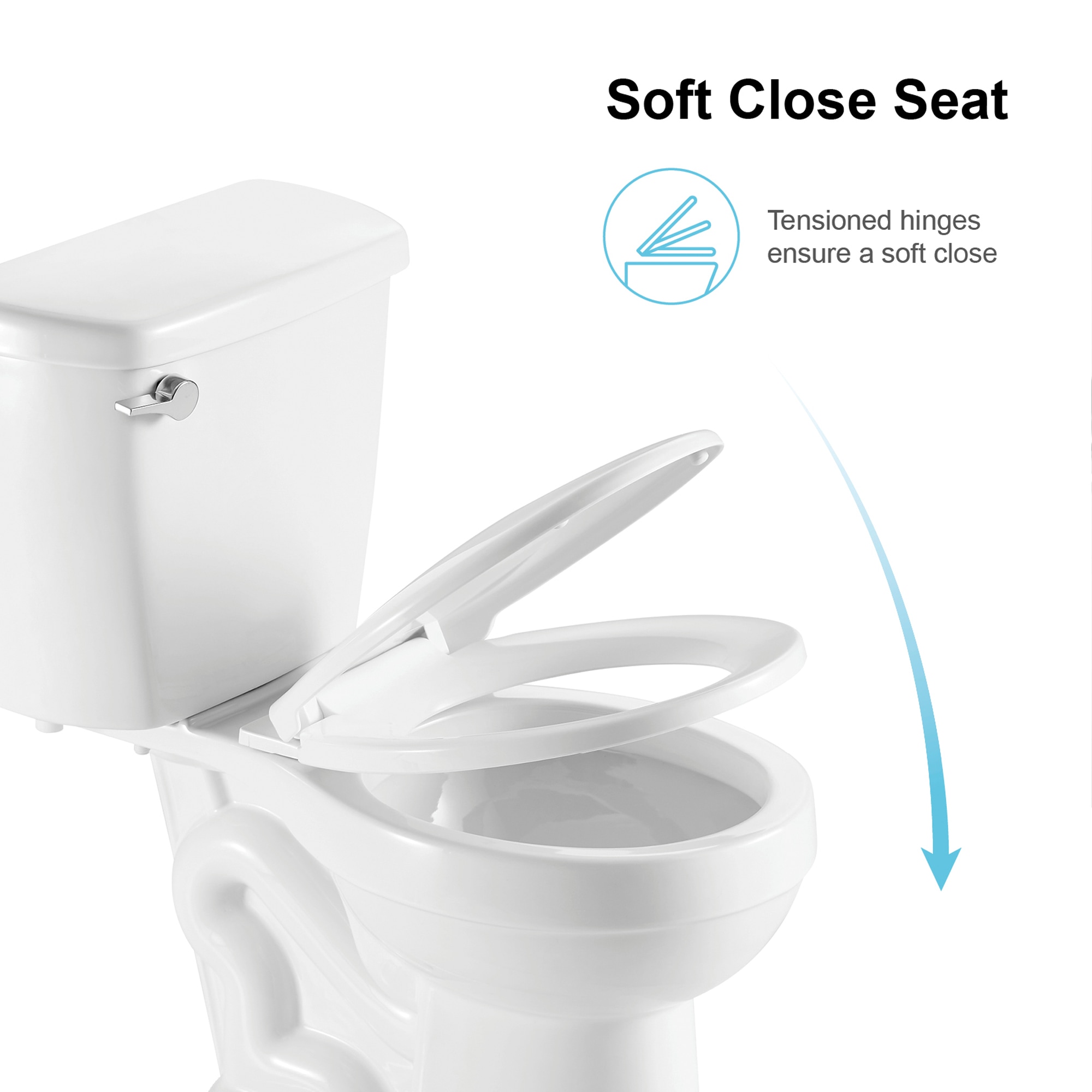 Eridanus White Round Chair Height 2-piece WaterSense Soft Close 