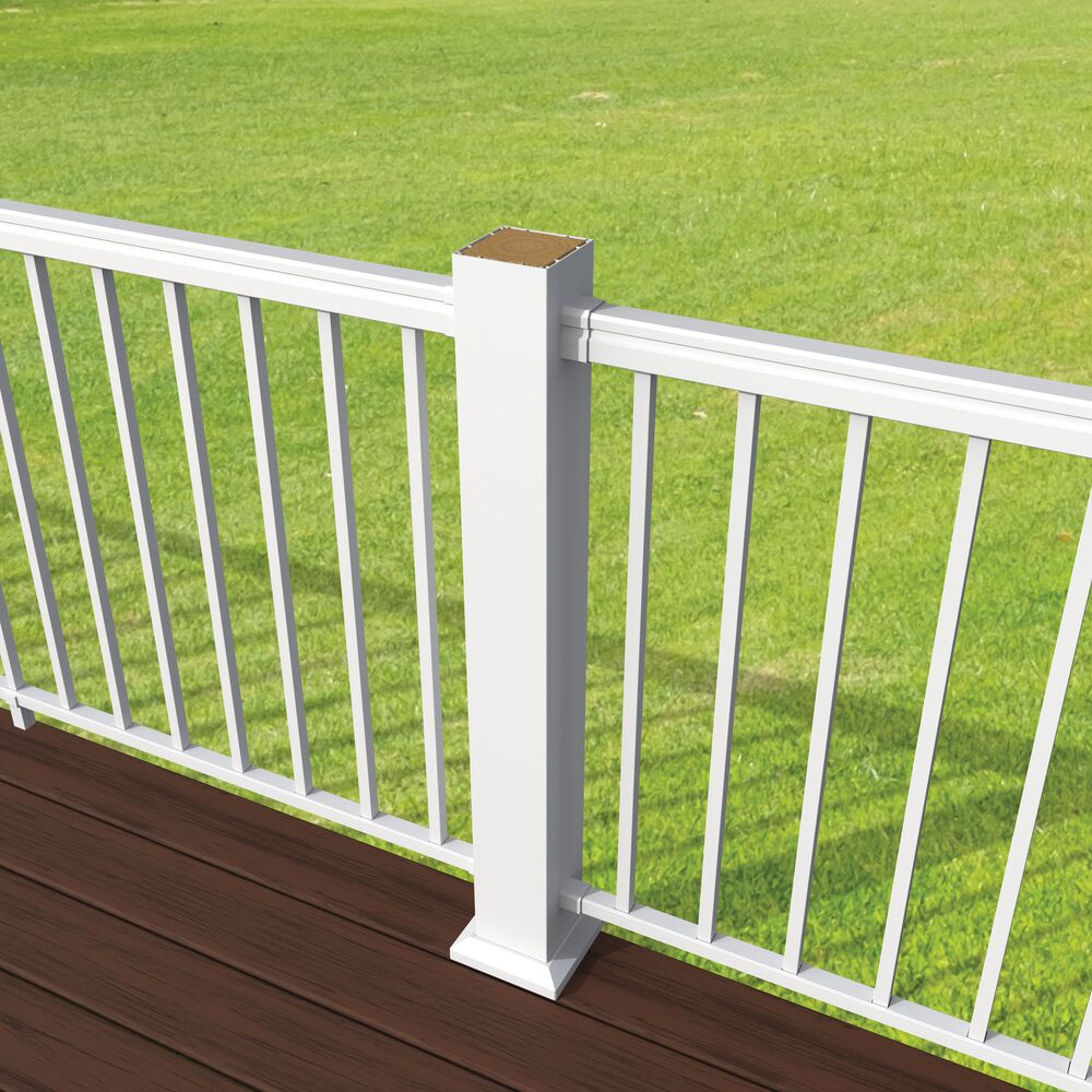 Freedom 4.25-in x 4.85-in x 3-ft White Aluminum Deck Post Sleeve in the ...