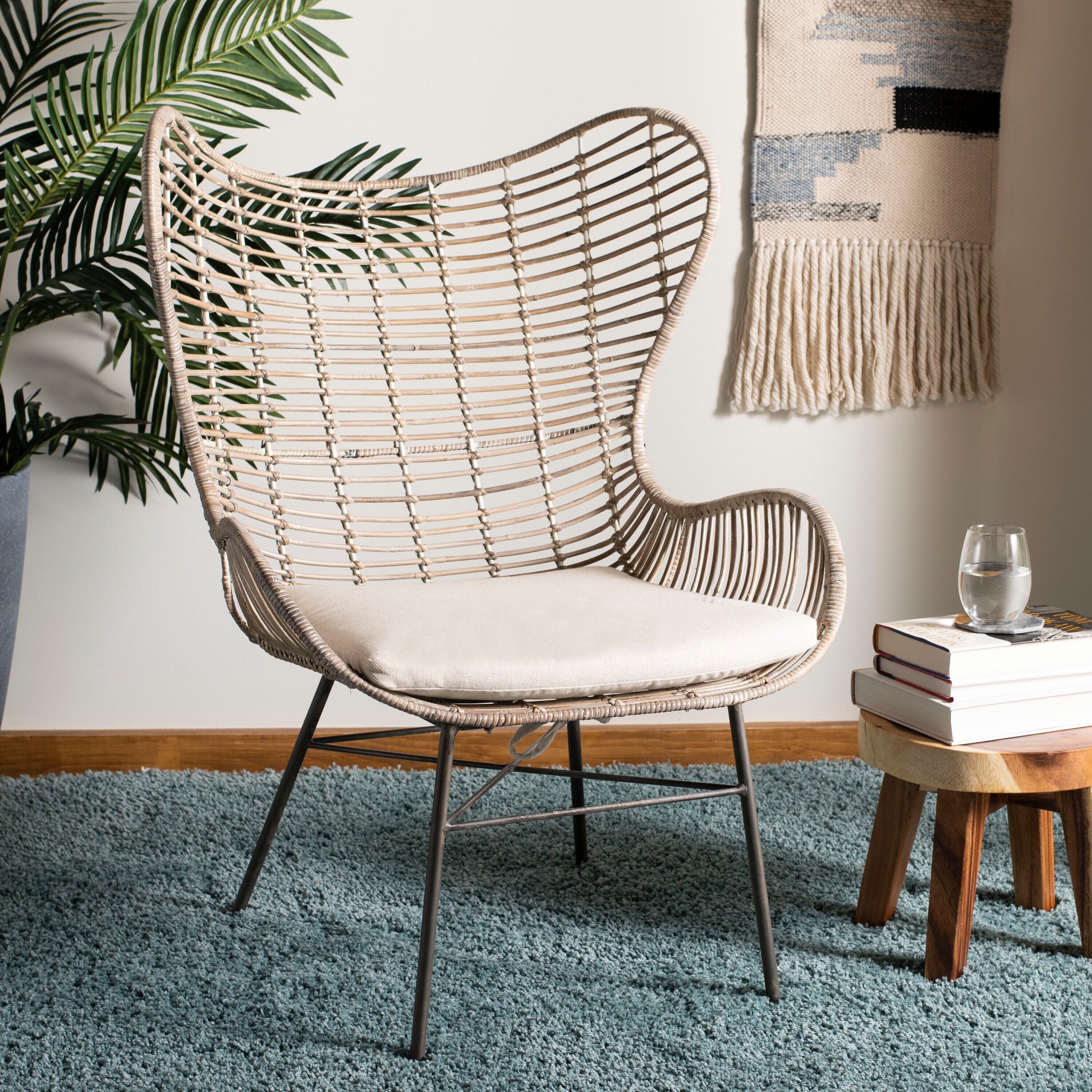 Natural rattan best sale willis wingback chair