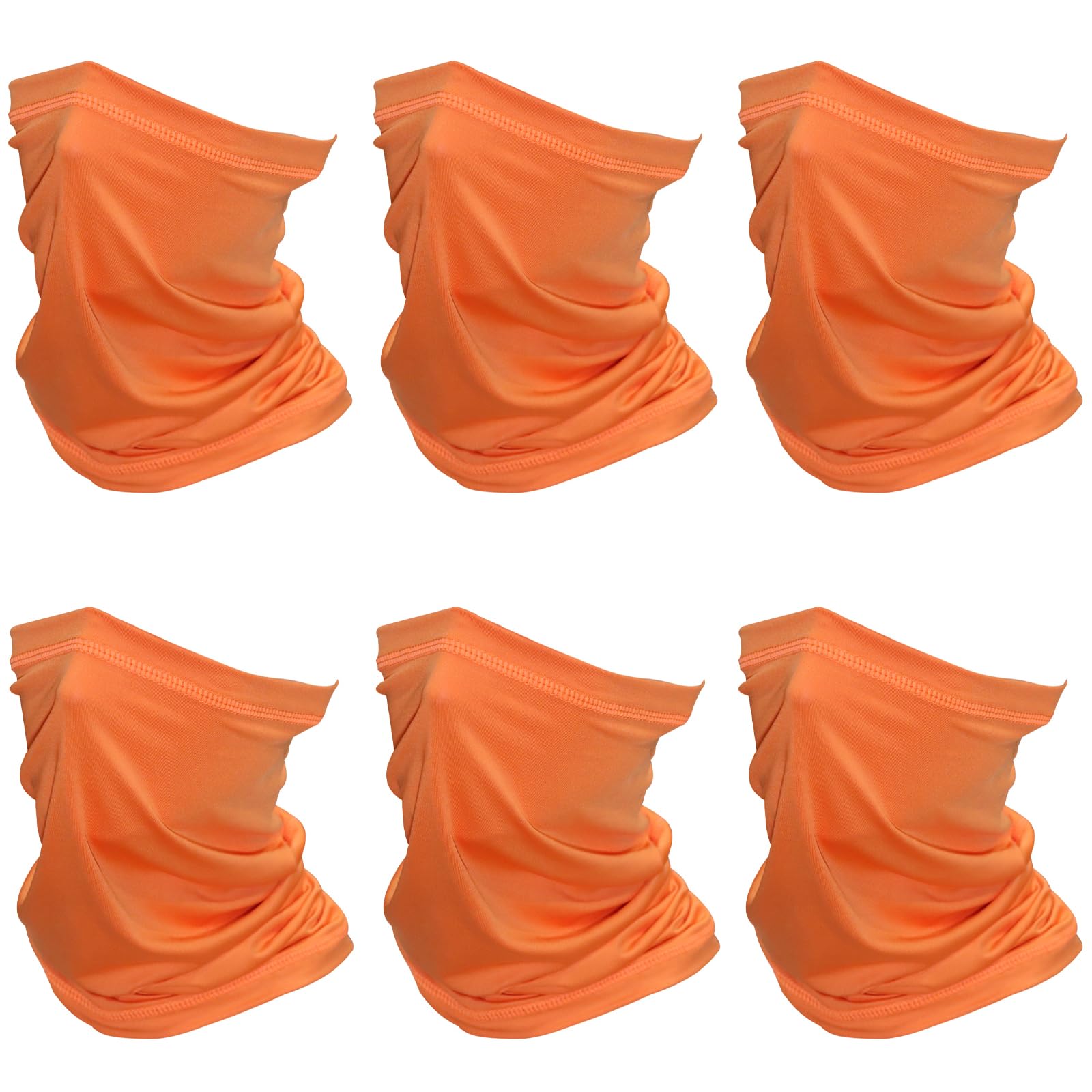 CYIKE - 6 Pack Orange Neck Gaiter Face Mask Sun Protection Bandana Cover Windproof Dustproof Sca...