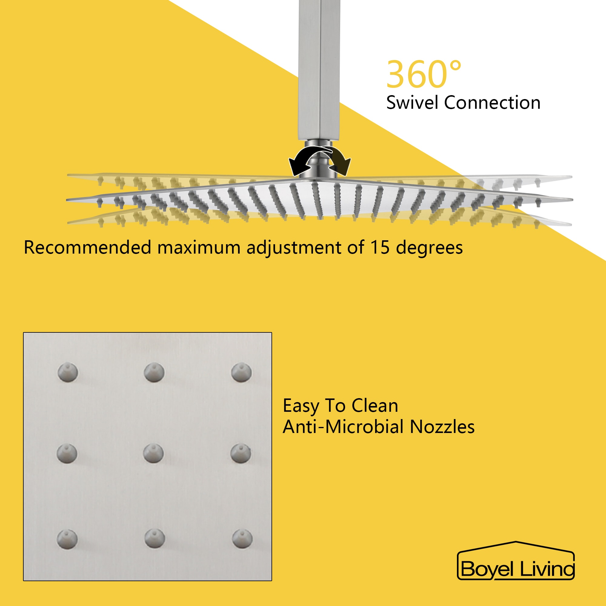 Clihome CHMS-12BN-A3806 Showerhead-Bar-Panels - View #6