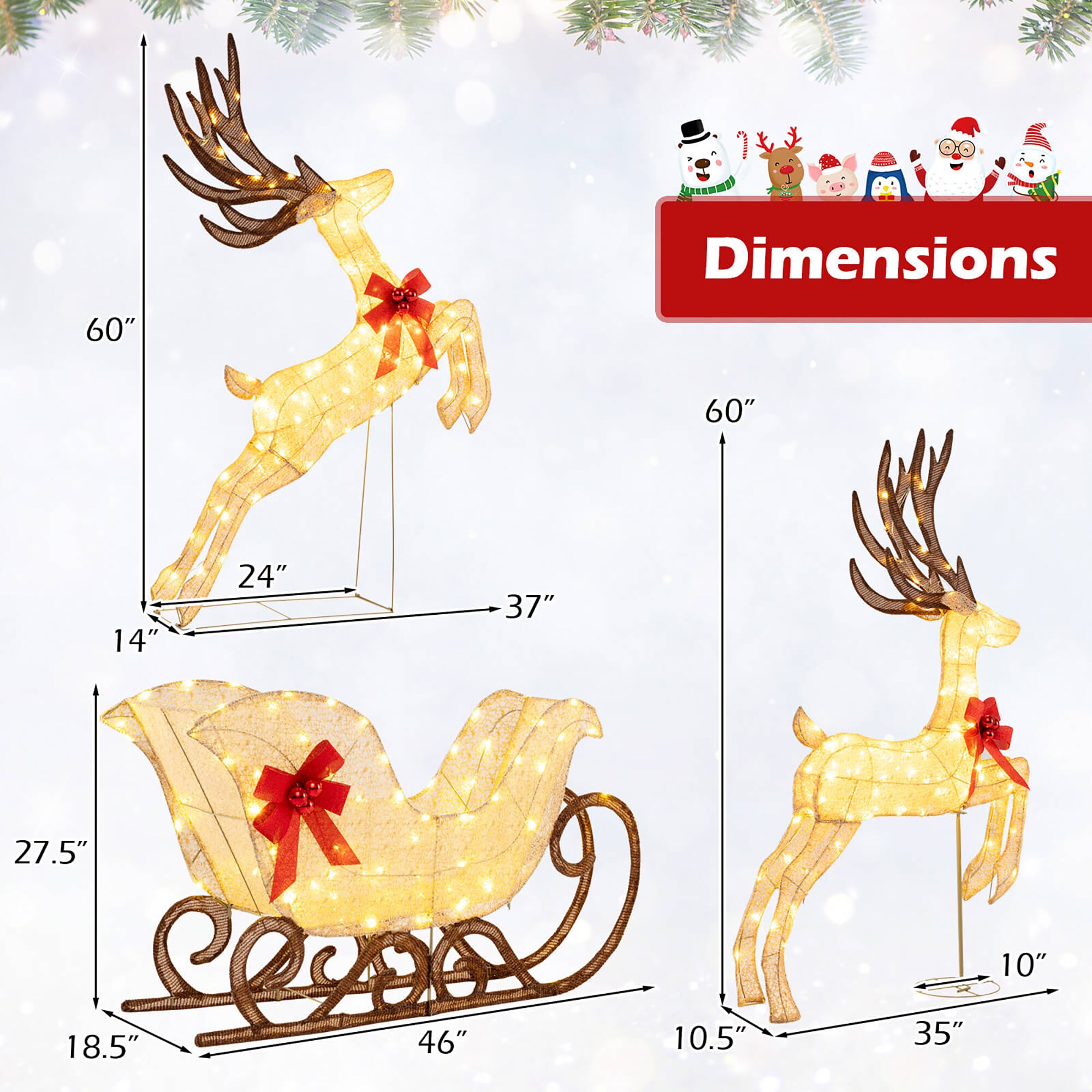 Costway HCST10333 Table-Christmas-Decorations - View #2
