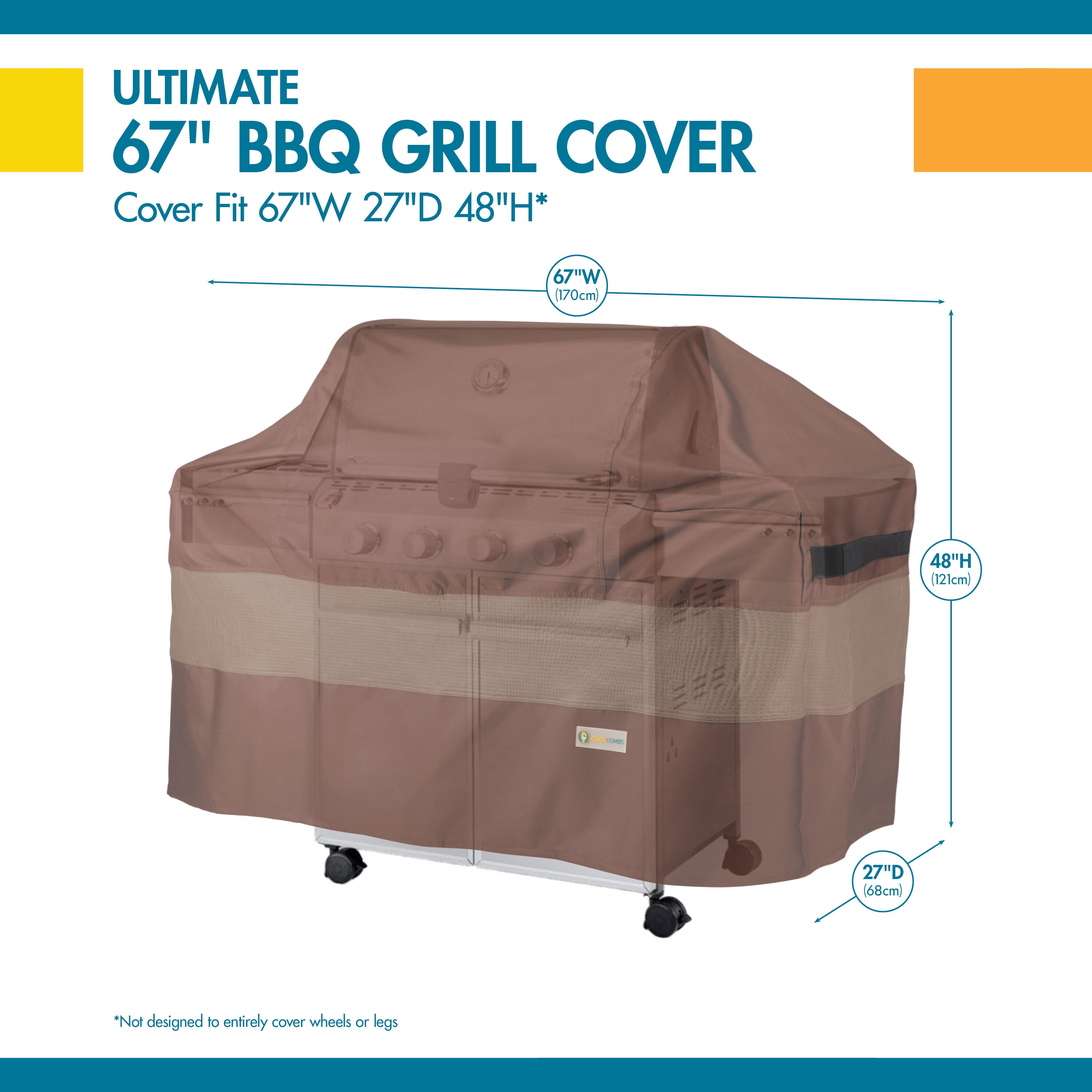 Mocha Cappuccino 67-Inch Water-Resistant BBQ Grill Cover