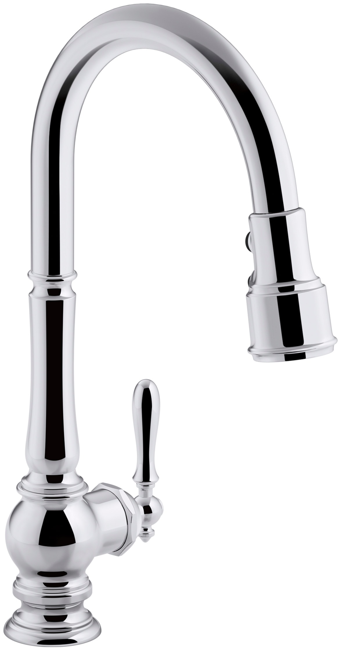 KOHLER 99259-CP Artifacts Polished Chrome Single Handle Deck-mount Pull-down Kitchen Faucet with Sprayer