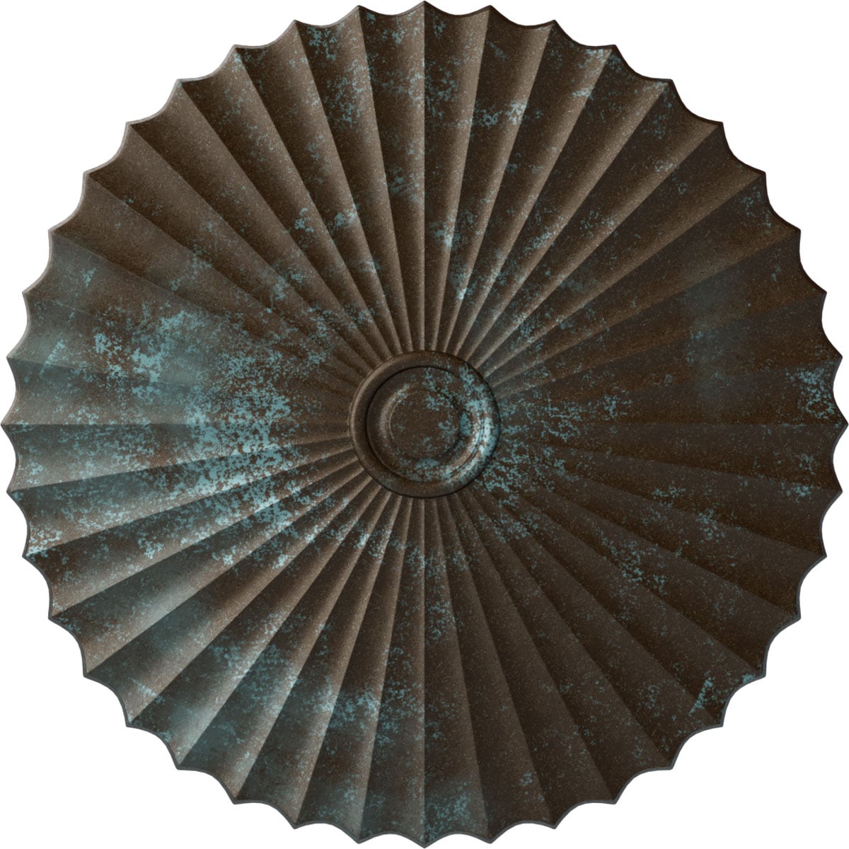 Ekena Millwork CM48SHBBS Shakuras 47.625-in W x 47.625-in L Painted Bronze Blue Patina Polyurethane Whole Ceiling Medallion