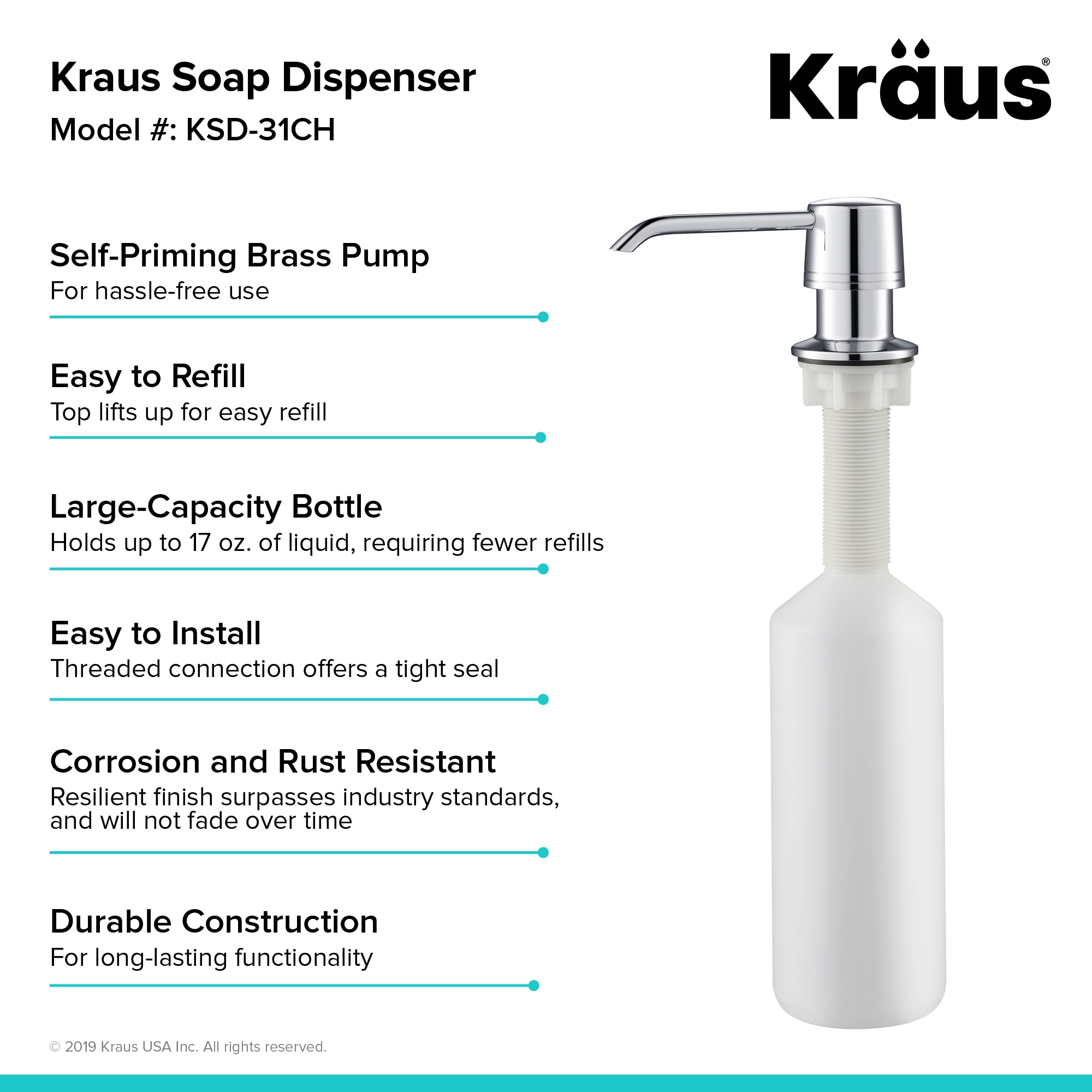 Kraus KSD-31CH Soap-Lotion-Dispensers - View #3
