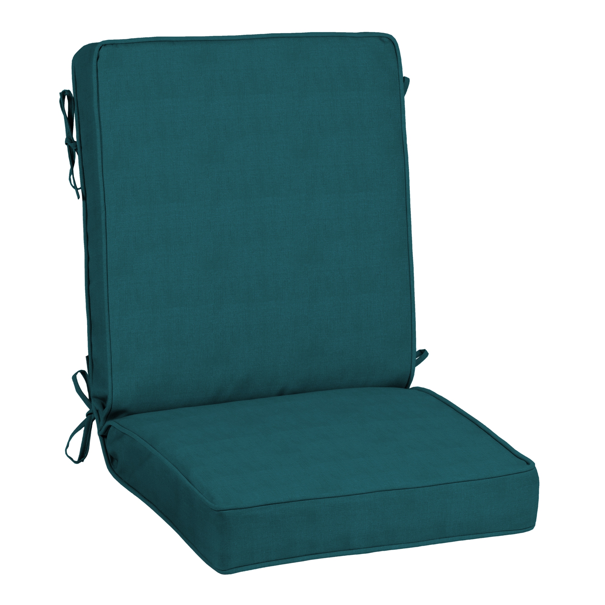 allen roth with STAINMASTER Stainmaster 20 in x 20 in Deep Lake Madera Linen High Back Patio Chair Cushion in the Patio Furniture Cushions department at Lowes