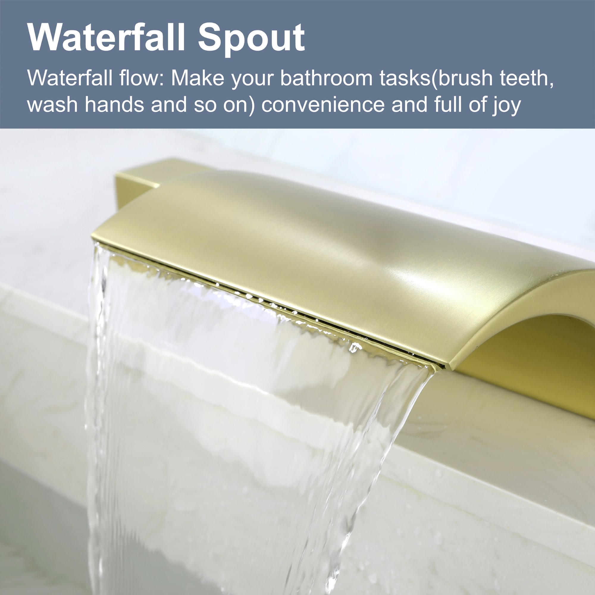 WELLFOR Widespread bath faucet Brushed Gold 2-handle Widespread ...