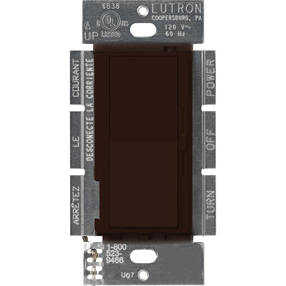 Lutron DVFSQ-F-BR Diva Fan Control 1.5 -Amp 3-speed Rocker Fan Control Brown