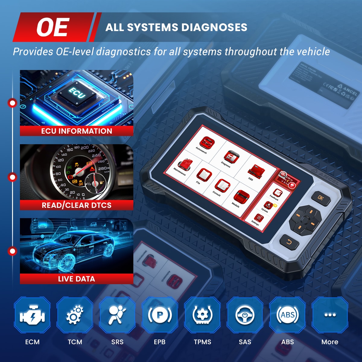 ANCEL FX6100 Auto-Diagnostic-Testing-Tools - View #3