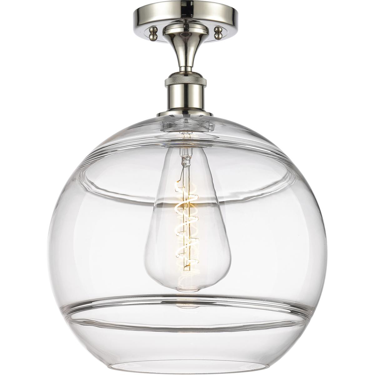 Innovations Lighting  516-1C-PN-G556-12CL Ballston Rochester Semi-Flush Mount Polished Nickel