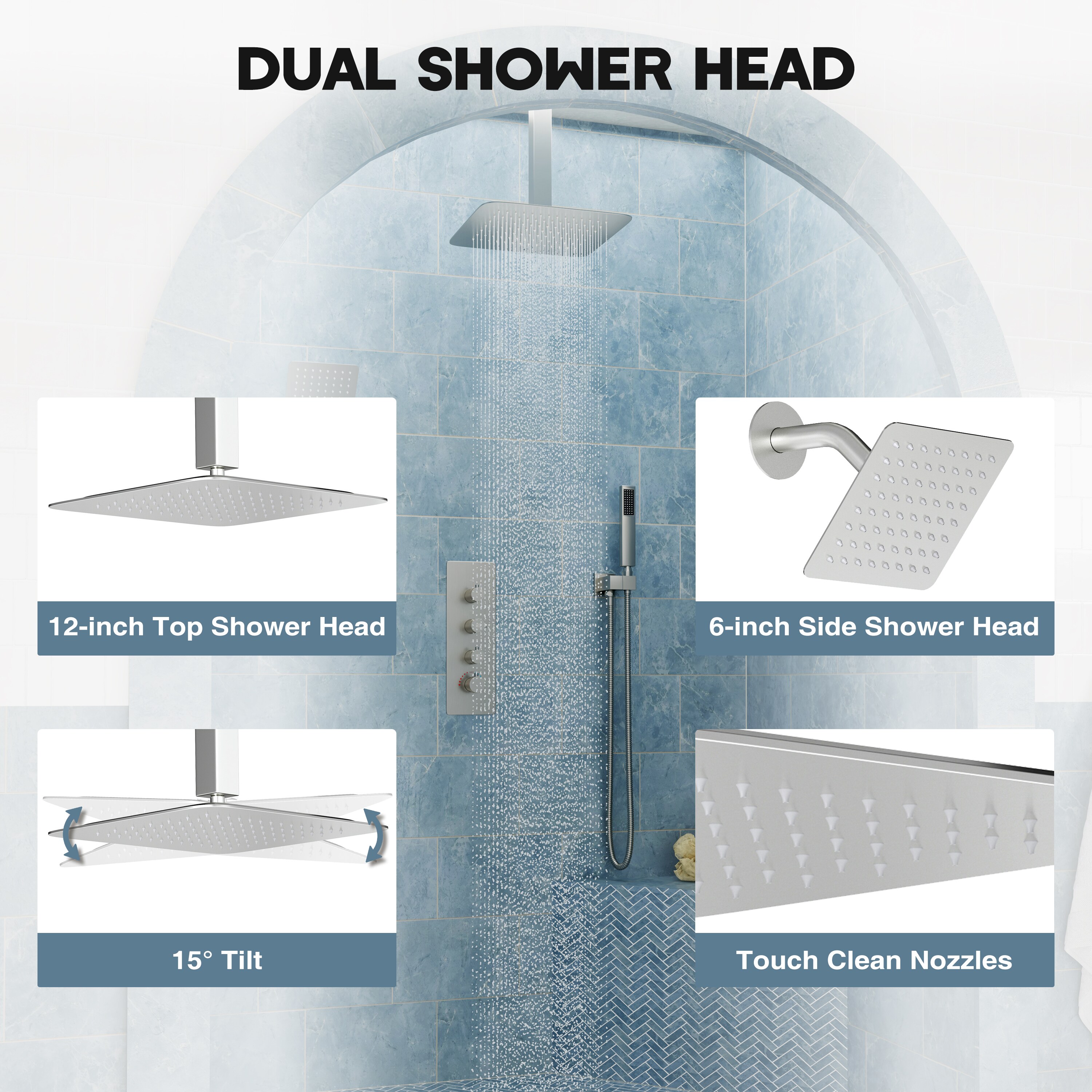 CASAINC CA-200209EB Showerhead-Bar-Panels - View #6
