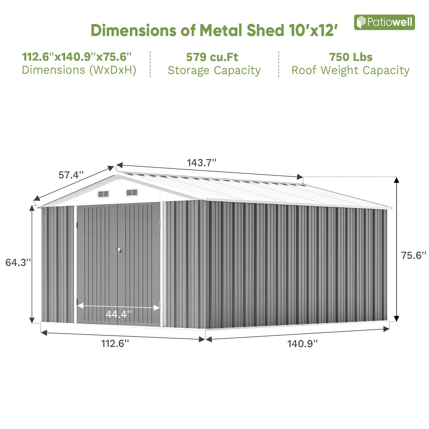 Patiowell WES-0289-4 Metal-Storage-Buildings-Sheds - View #6