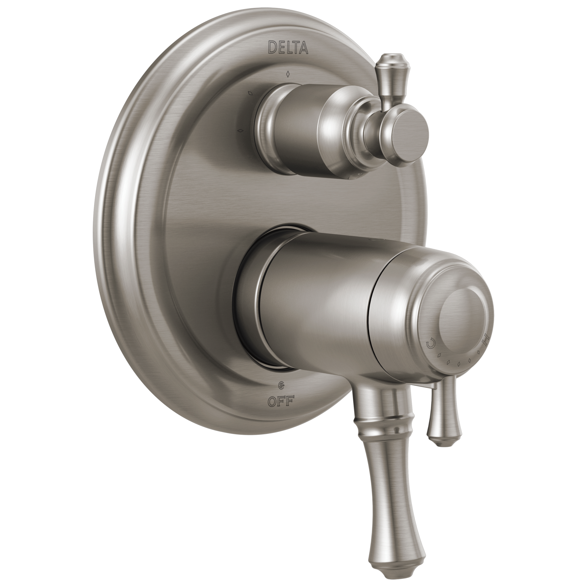 Delta T27T897-SS Cassidy Stainless Steel 4.75-Inches Universal Bathtub/Shower Shower mixer 0.5-Inches -ID