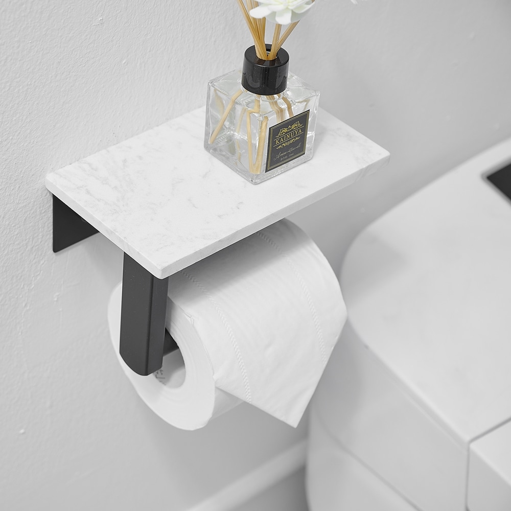 BWE Matte Black-adjustable Freestanding Single Post Toilet Paper Holder in  the Toilet Paper Holders department at