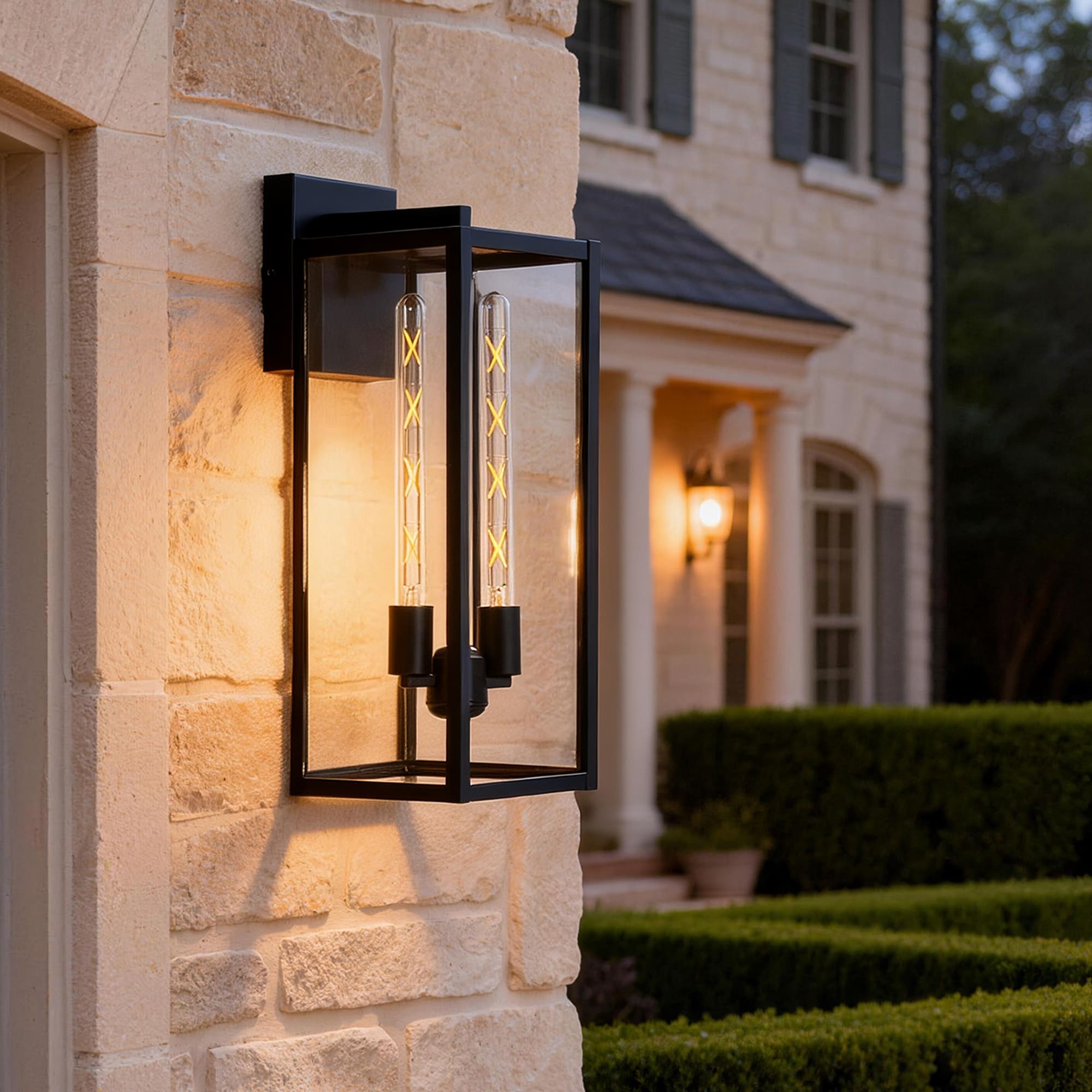 Dreamsidea - Outdoor Wall Light 1-Light 20.5-in H Matte Black Hardwired