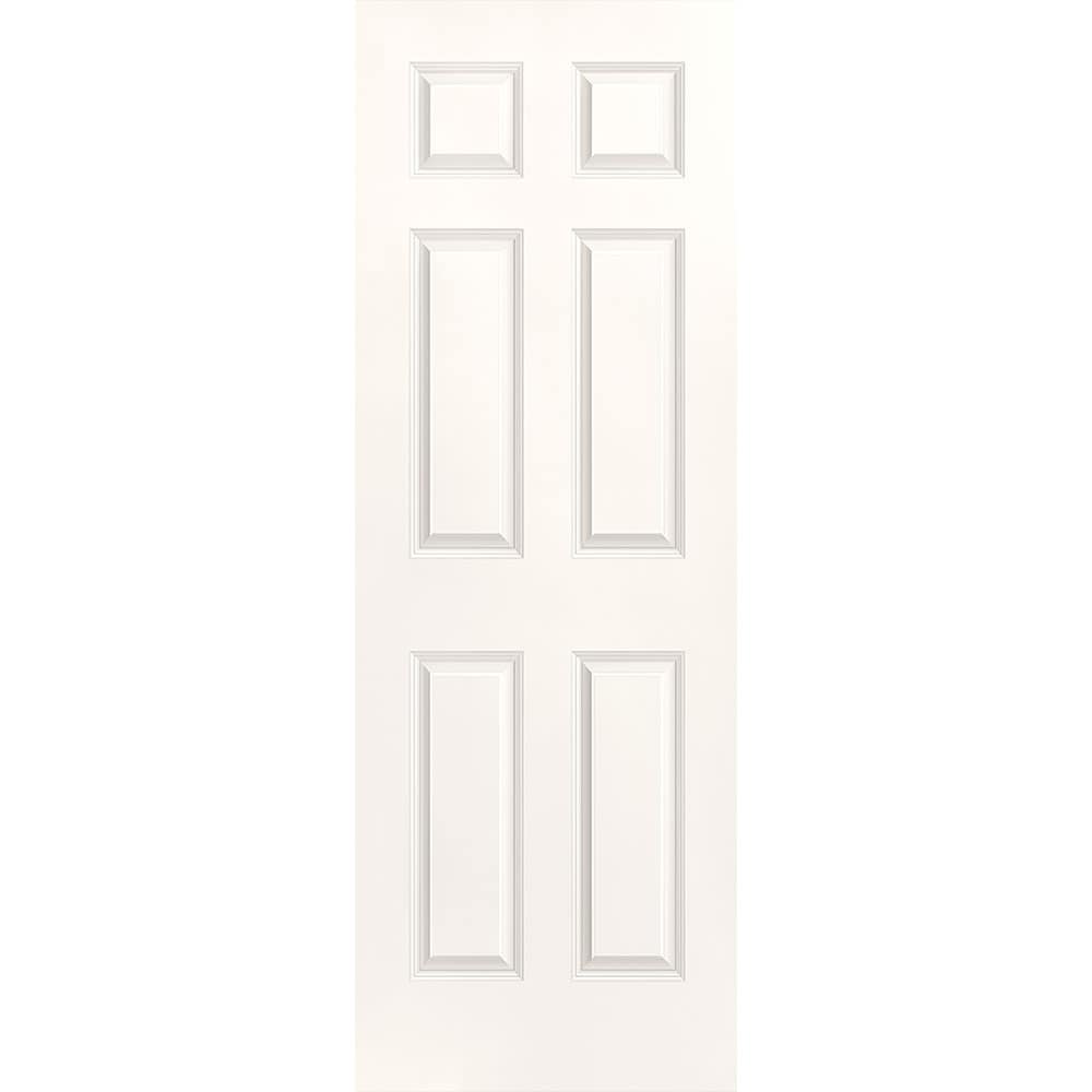 Masonite 1317031 Traditional 28-in x 80-in White 6-panel Smooth Hollow core Prefinished Molded composite Slab Door
