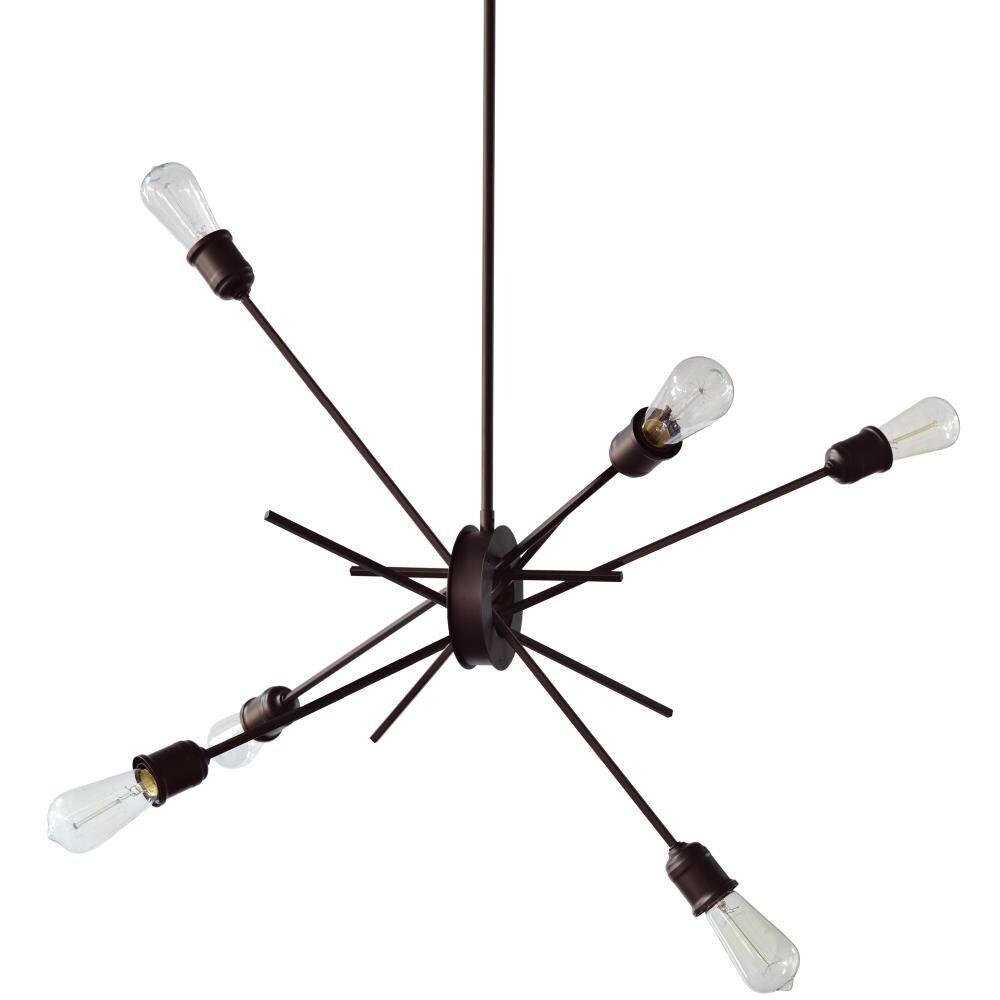 Dainolite NEB-336P-ES Nebraska 6-Light Espresso Traditional Schoolhouse Hanging Pendant Light
