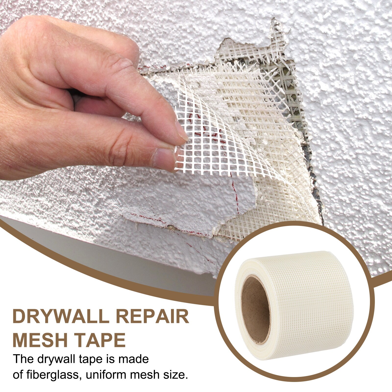 PATIKIL Drywall Repair Mesh Tape 4 inch x 82 ft Fiberglass Repair Patch ...