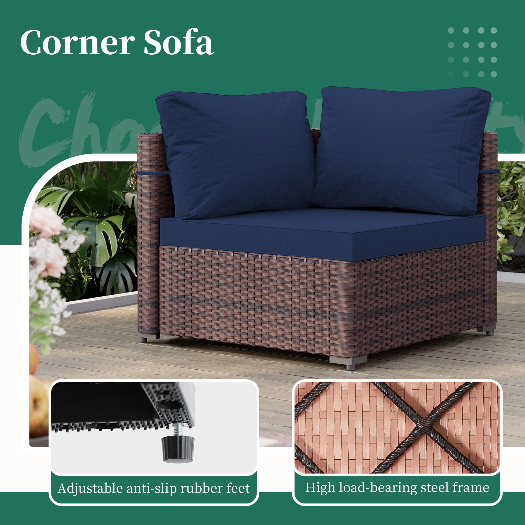 UPHA TBSF-ABF-NAVYBLUE Patio-Conversation-Sets - View #3