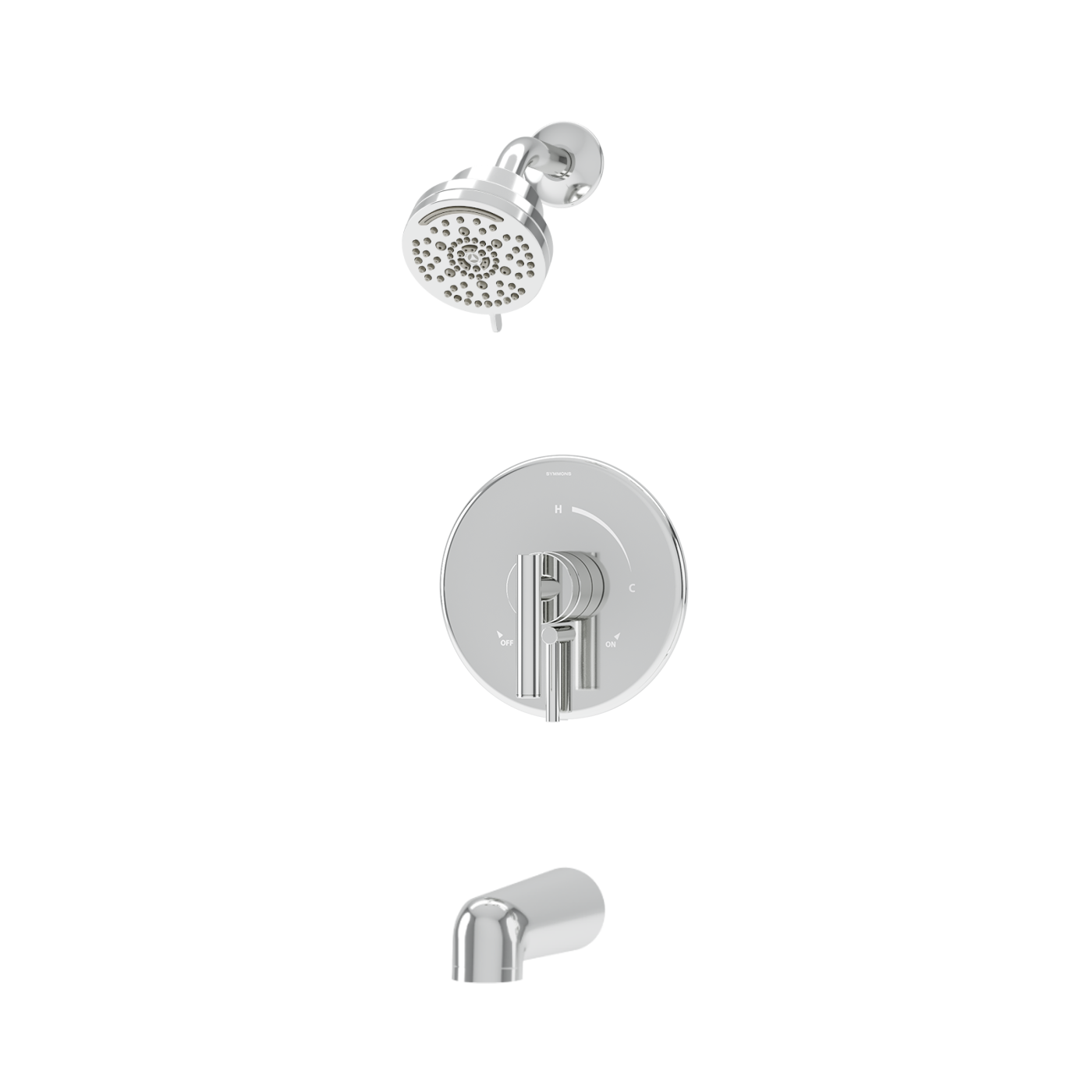 Symmons S3592B15TRM Dia Polished Chrome 1-handle Multi-function 3.94 Round Bathtub and shower Faucet
