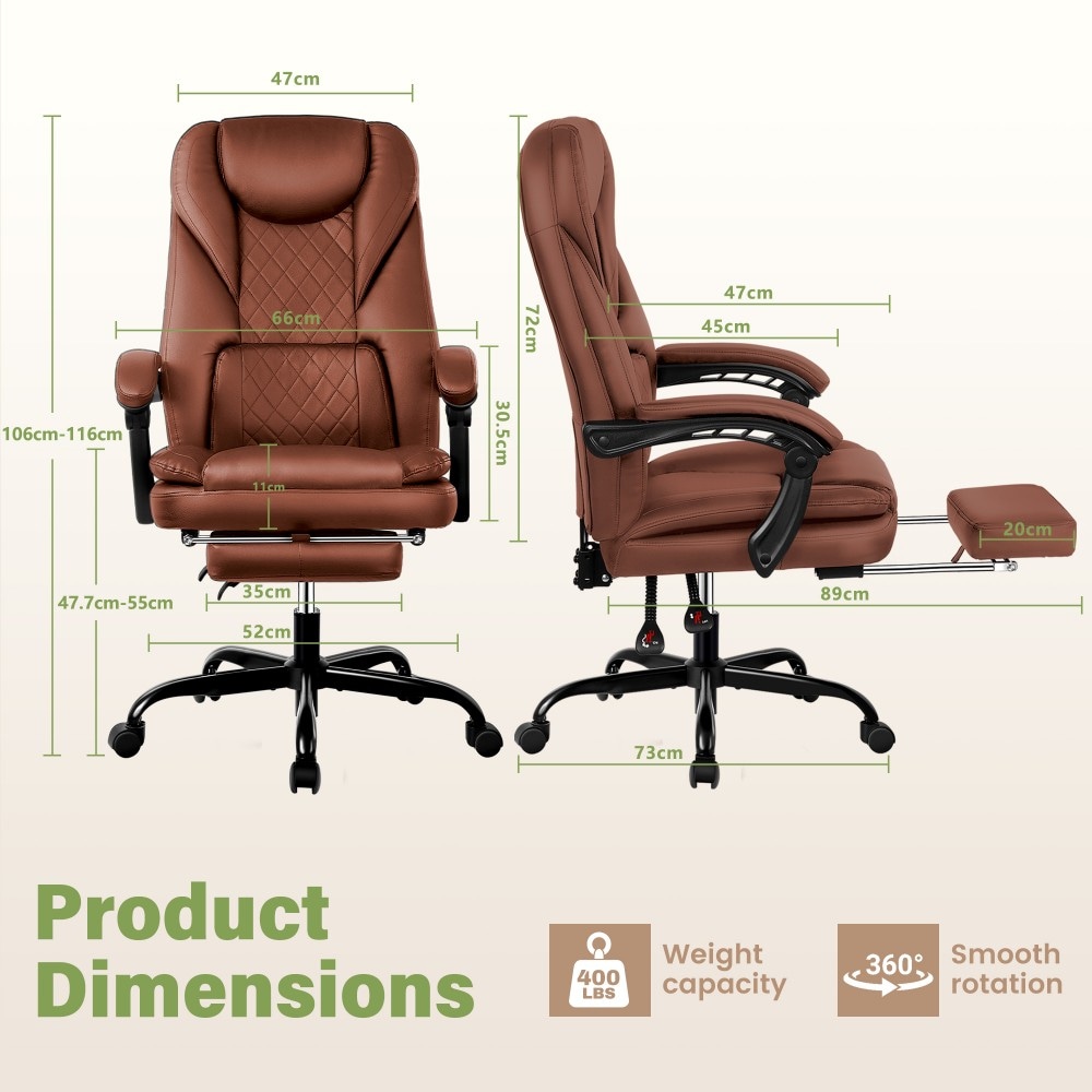 KERDOM SDA003-BROWN Office-Chairs - View #3