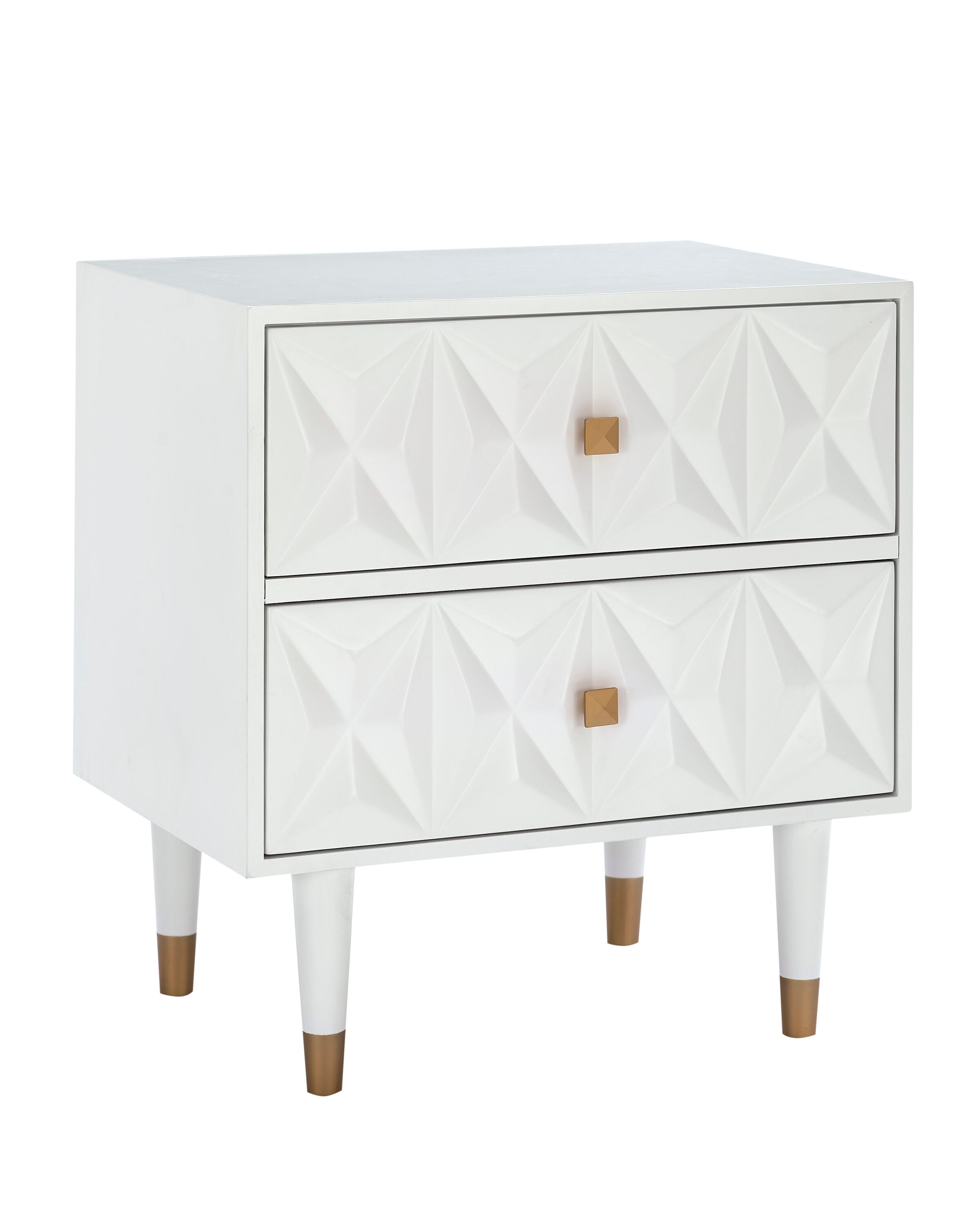 25-in W x 27-in H White Wood Coastal End Table with Storage Fully Assembled | - Linon BD53WHT01AS