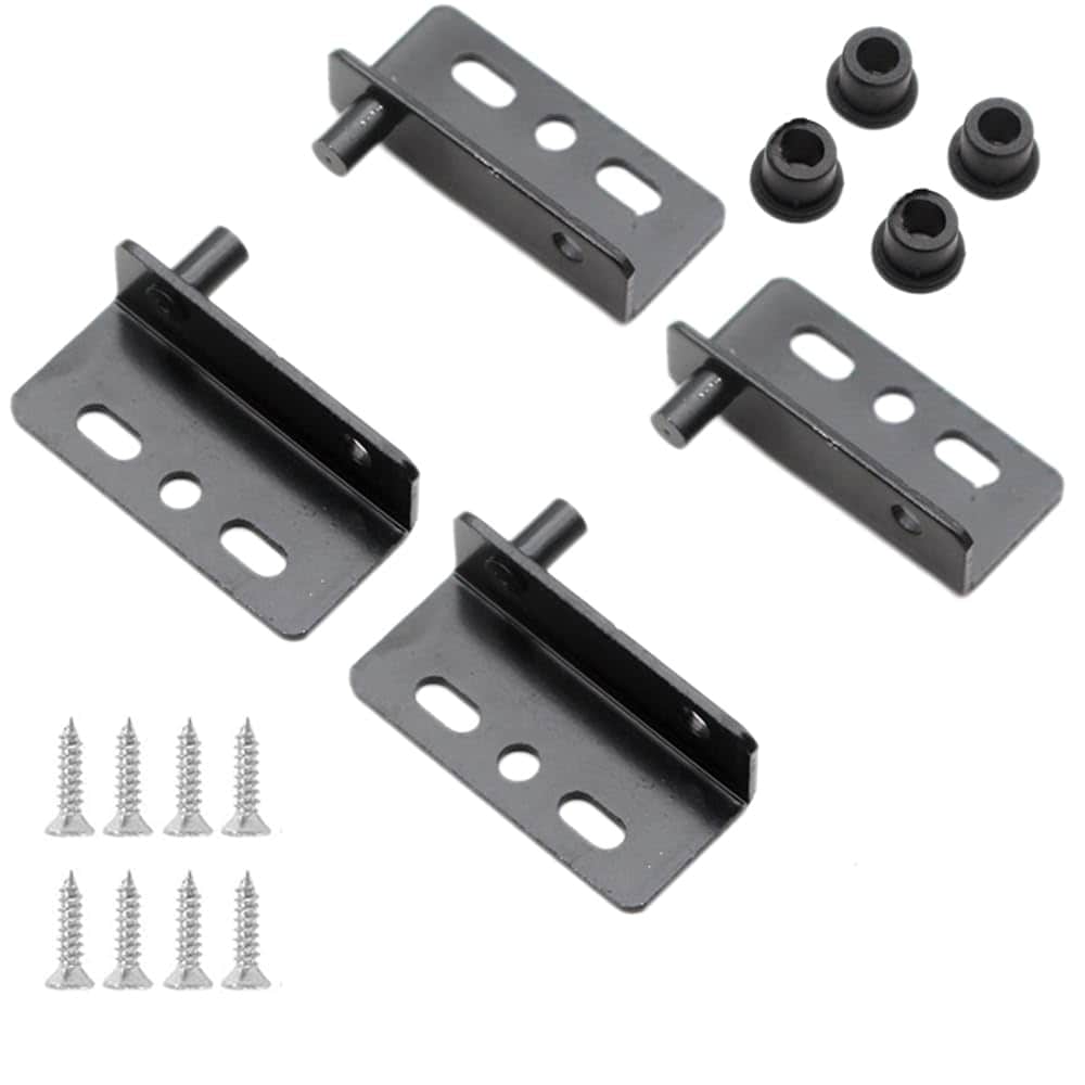 UUDULY  4 Pieces Heavy Duty Concealed Shaft Pivot Door Hinges for Wood Doors Cabinets Drawers Furniture Wardrobe Black durable