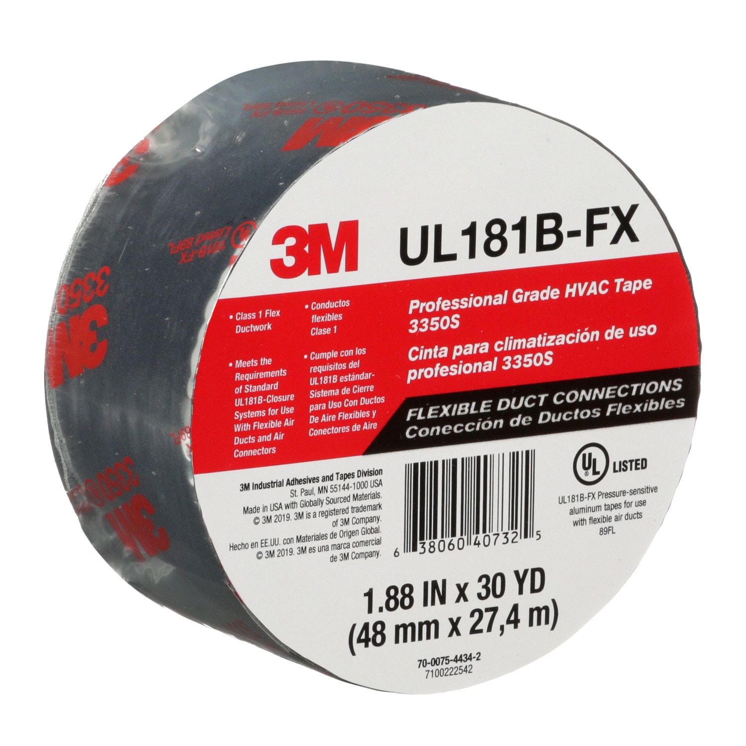 3M Professional Grade 3350S Flexible Sealing HVAC Tape 1.88-in x 90-ft