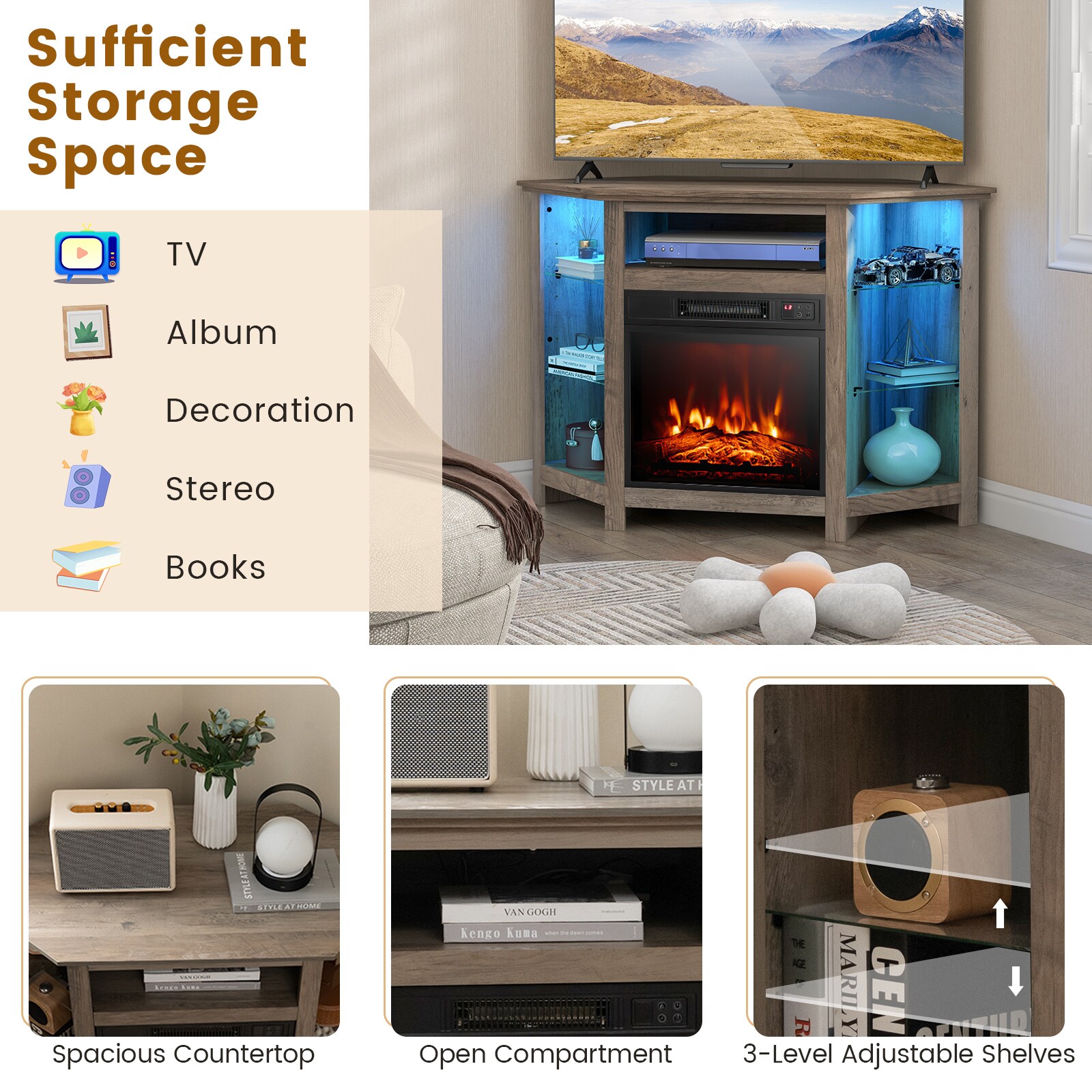 Clihome CL-GRUS-10169 Electric-Fireplaces - View #5