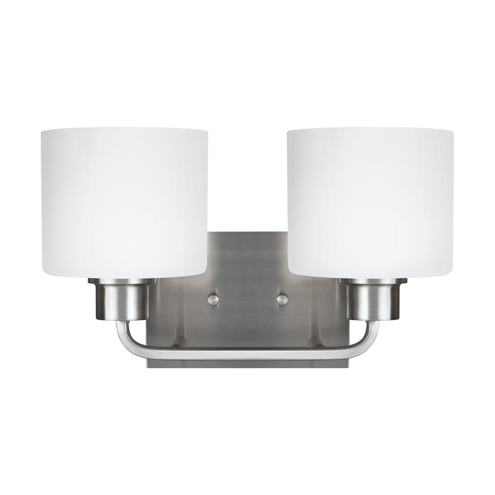 Generation Lighting 4428802EN3-962 Canfield 14.25-in 2 -Light Brushed Nickel Transitional Vanity light