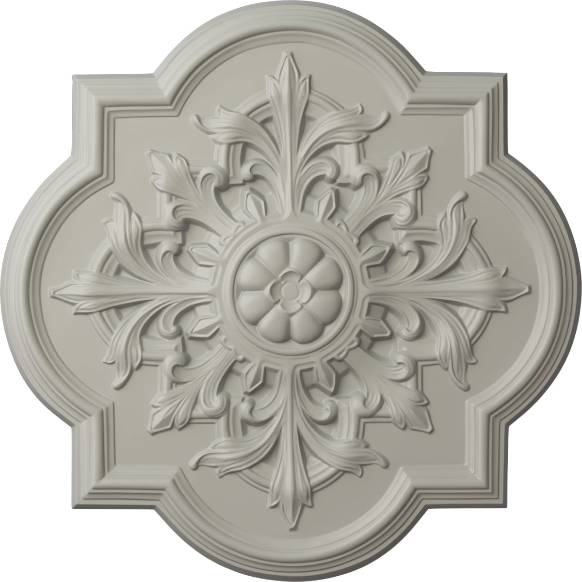 Ekena Millwork CM34BOPCF Bonetti 31.25-in W x 31.25-in L Painted Pot Of Cream Polyurethane Whole Ceiling Medallion