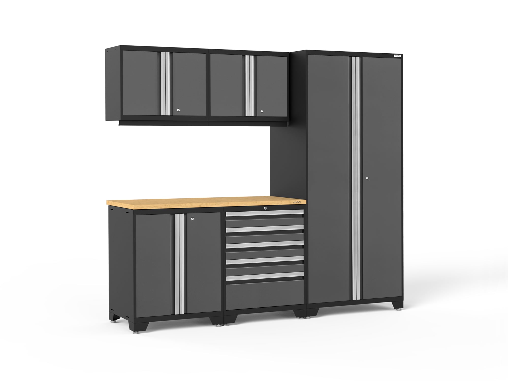 NewAge Products 52158 92-in W x 84.75-in H x 24-in D 5 -Cabinets Steel Charcoal Gray Garage Storage System
