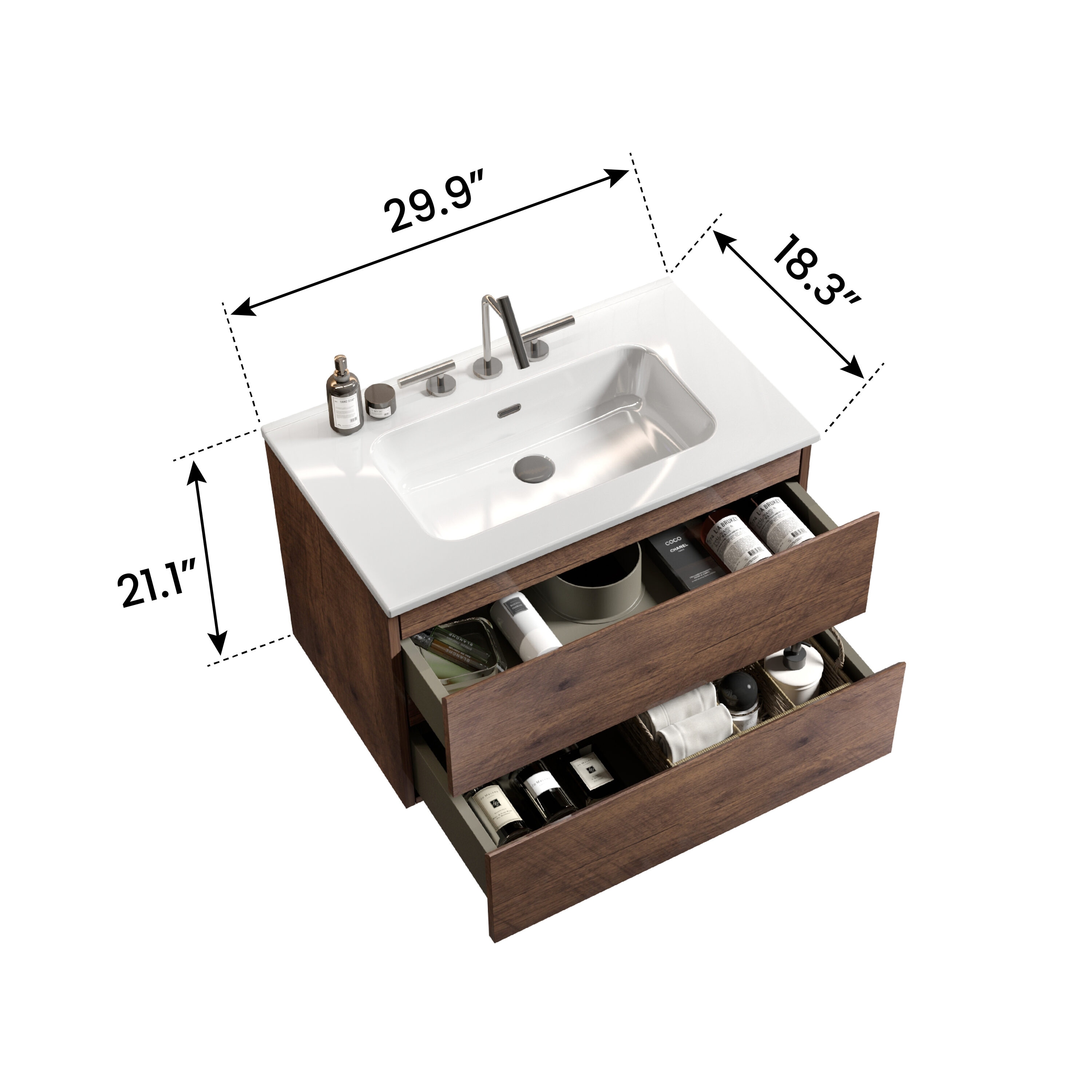 WELLFOR GLEM-65571 Bath-Vanity-Combo - View #3