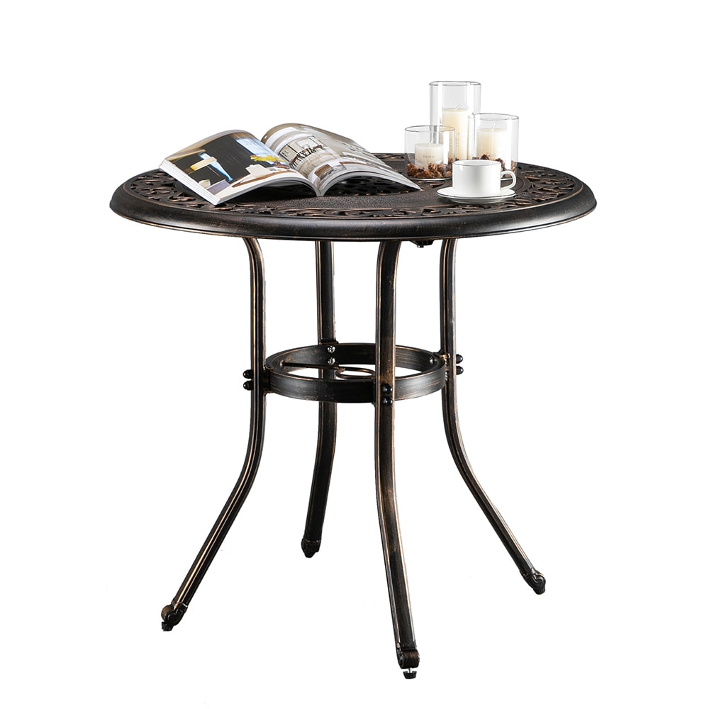Winado LO1G26001513 Patio Tables Round Outdoor Bistro 32-in W x 32-in L with Umbrella Hole