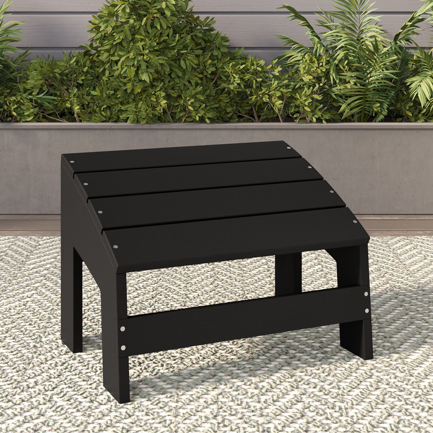 Crystal Harbor Collection - Adirondack Black HDPE Foot stool