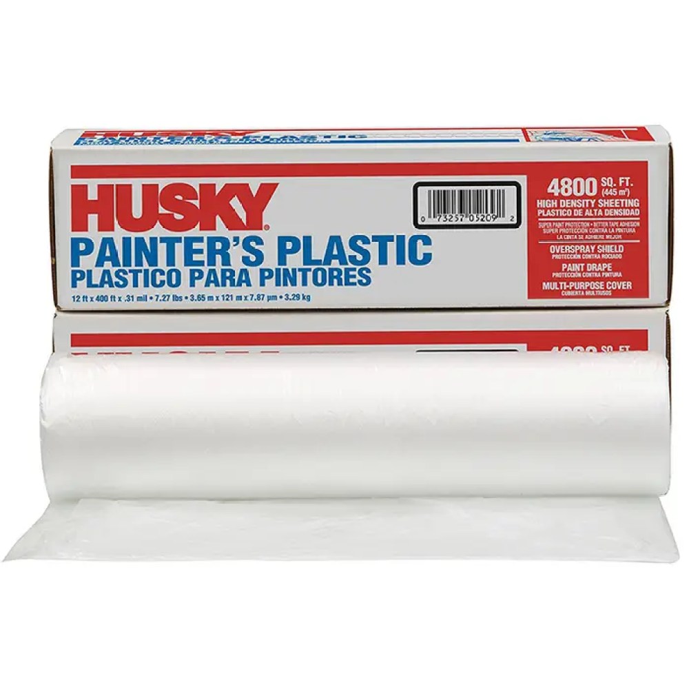 Husky 56-Rolls of 12ft x 400ft Poly-America 03512H  Clear .31-Mil High Density Plastic Sheeting