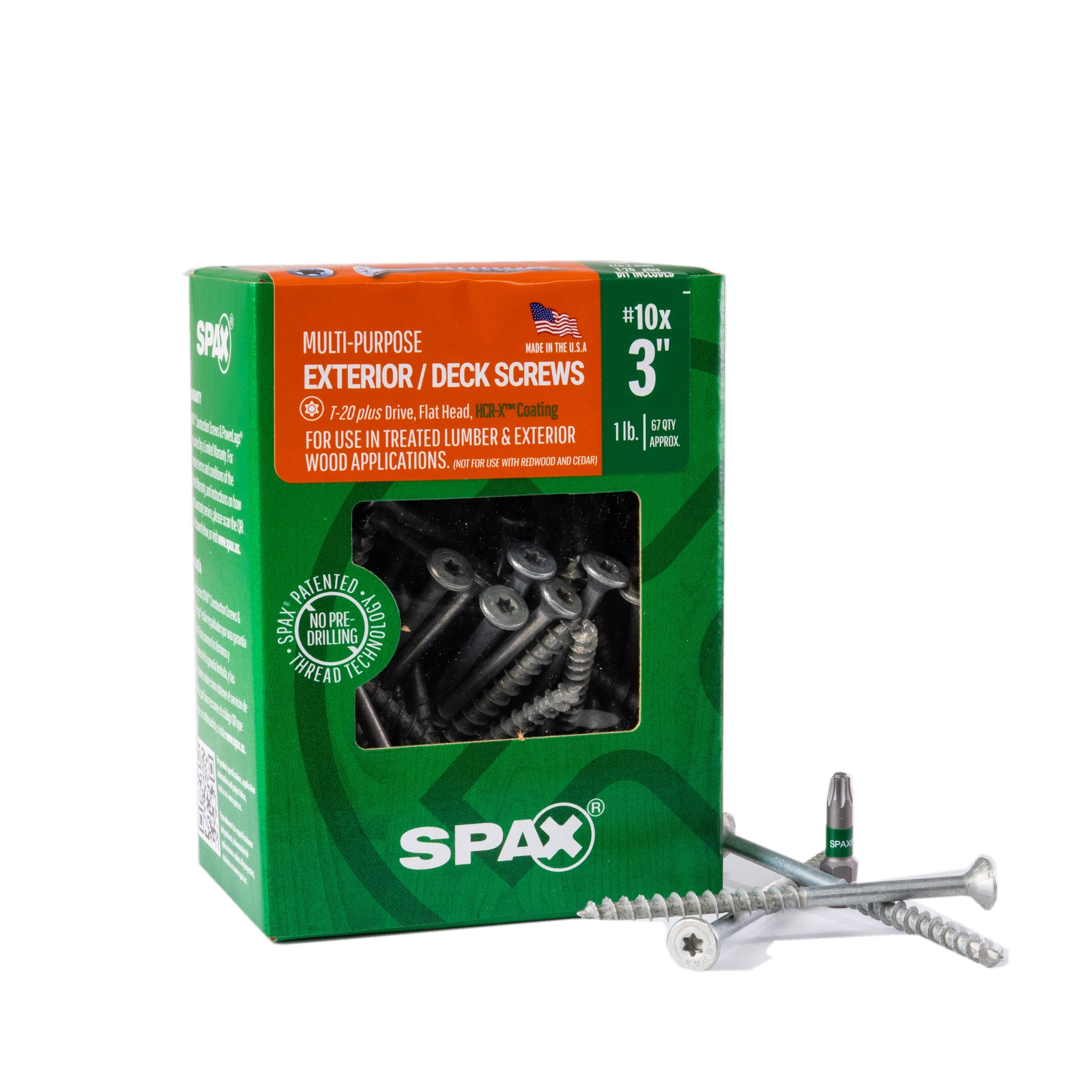 SPAX 4191670500754 Multi-Material #10 x 3-in Double-barrier Exterior Wood screws ( 67 -Per Box )