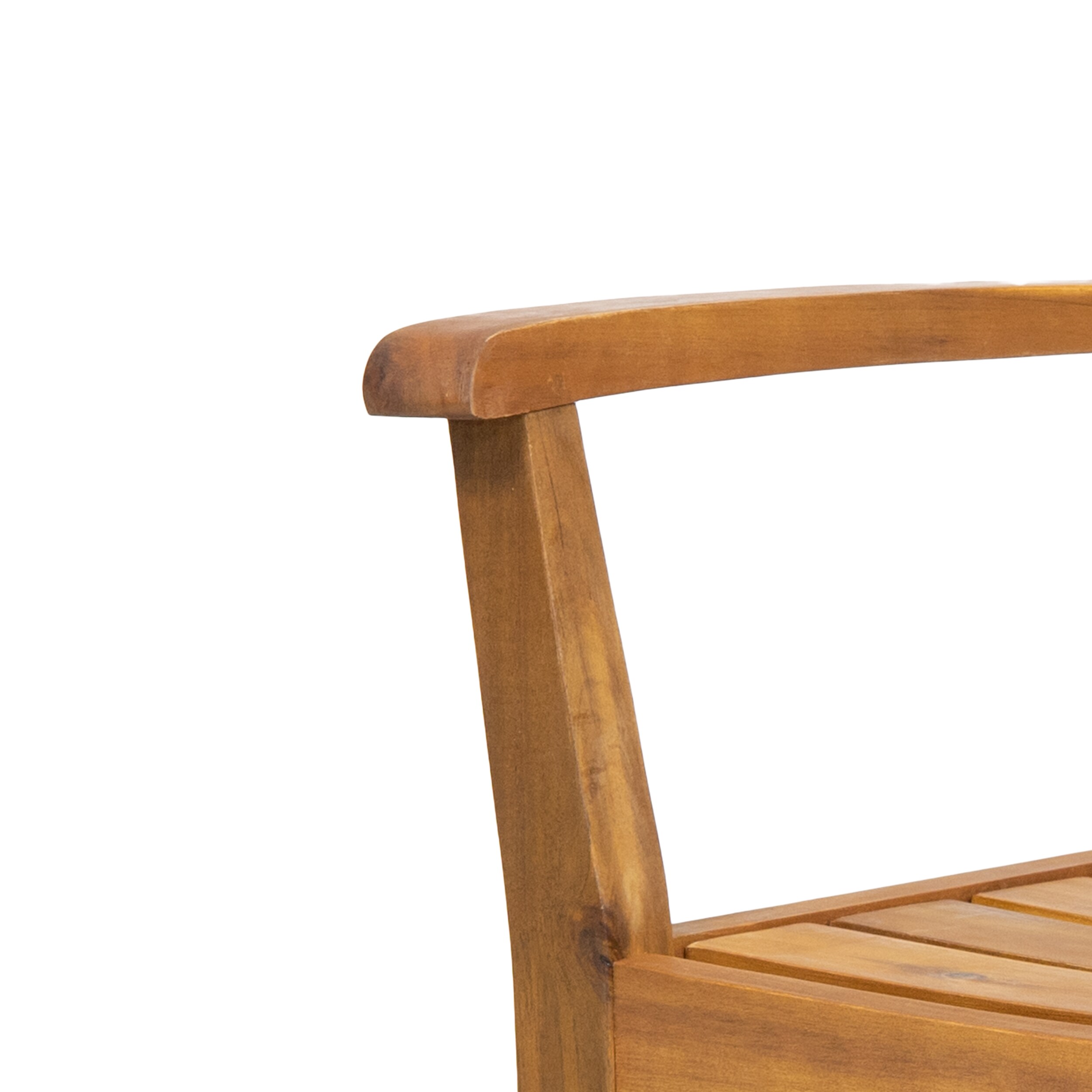 Teak Finish Acacia Wood Outdoor Dining Chairs, Set of 2